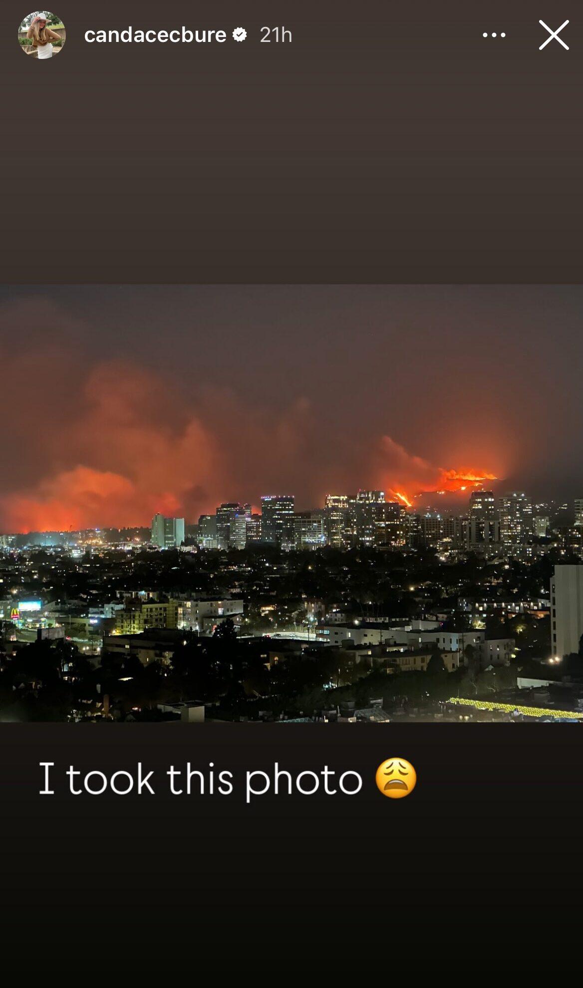 Candace Cameron Bure's photo of wildfires