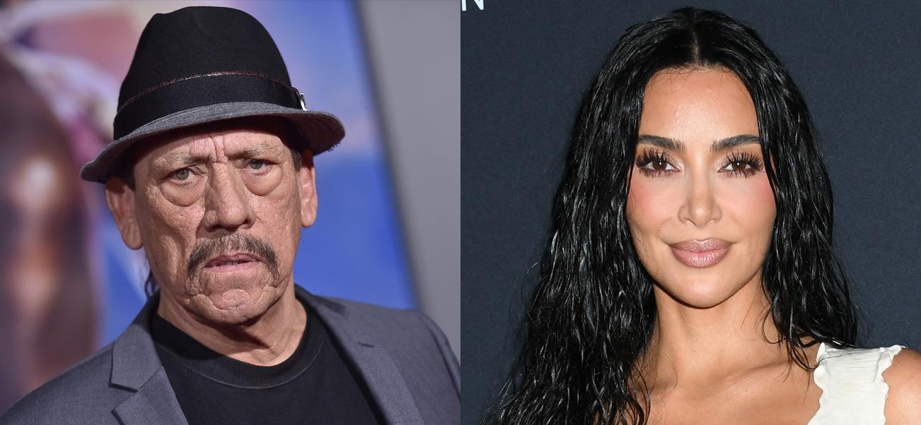 A photo collage of Danny Trejo and Kim Kardashian