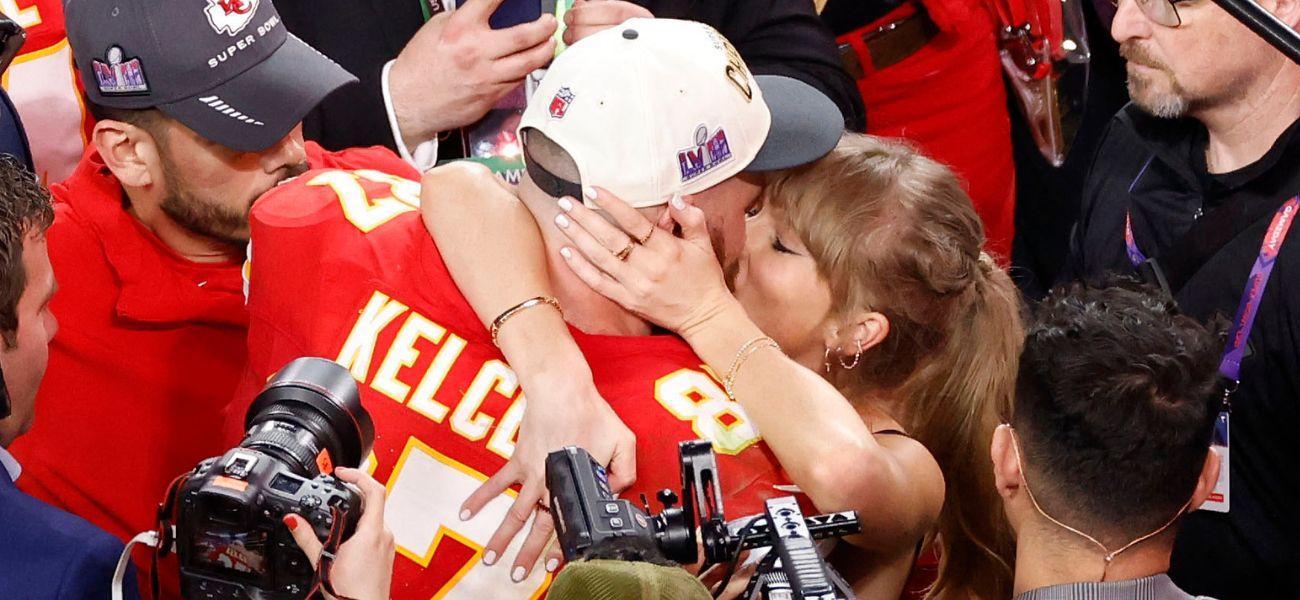 Taylor Swift and Travis Kelce celebrate Chiefs Super Bowl