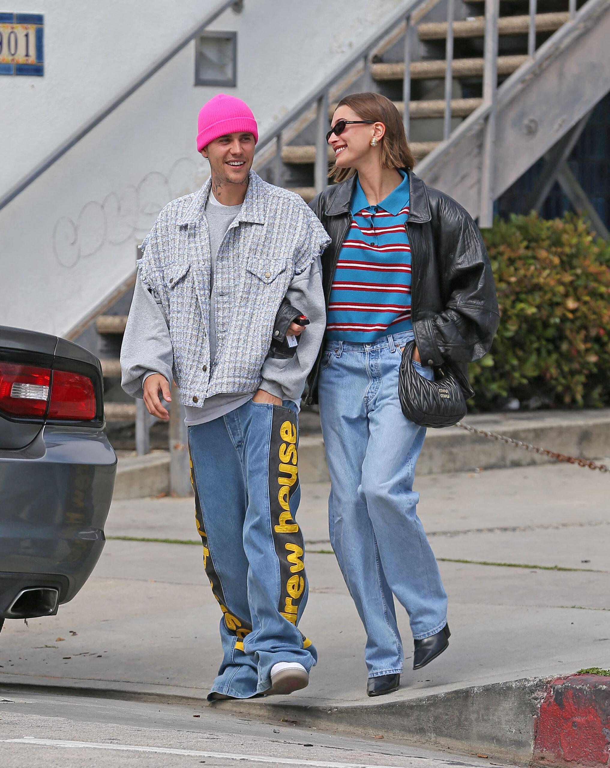 Hailey Bieber and Justin are seen on Melrose after having lunch