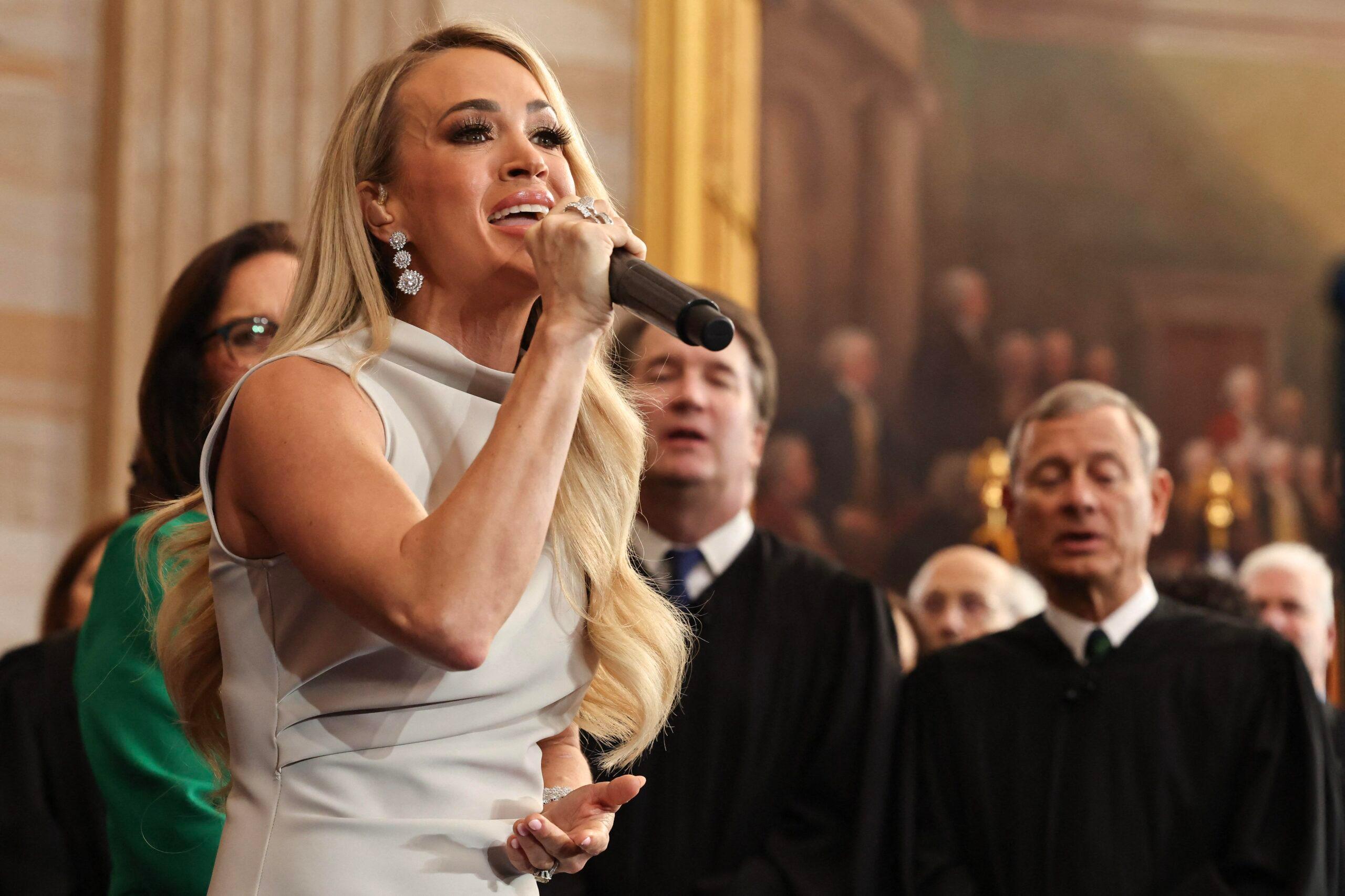 Carrie Underwood performing at Donald Trump's inauguration 