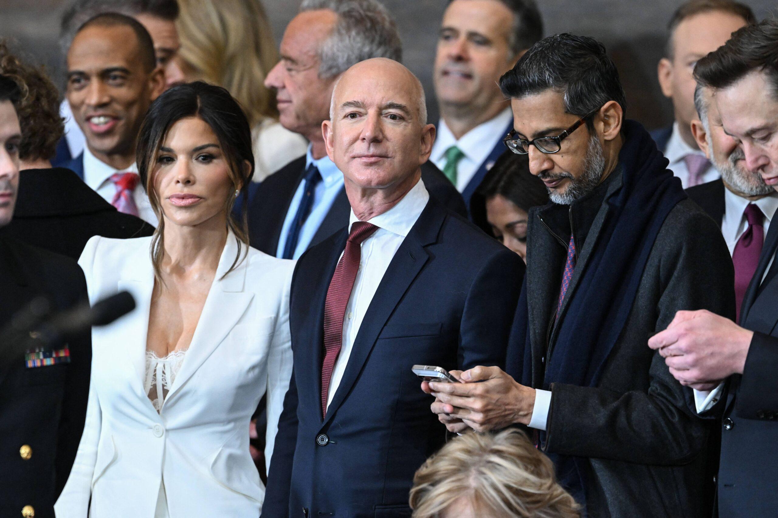 Lauren Sanchez and Jeff Bezos on Trump and Vance on American Capitol