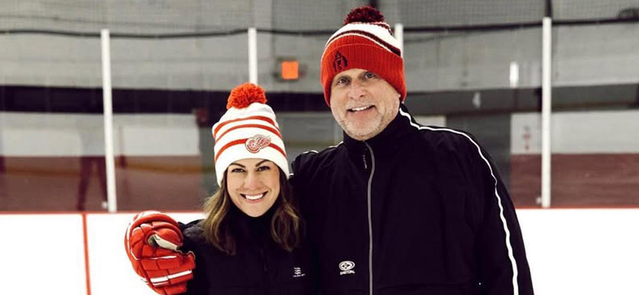 Dave Coulier and Melissa Coulier out skating