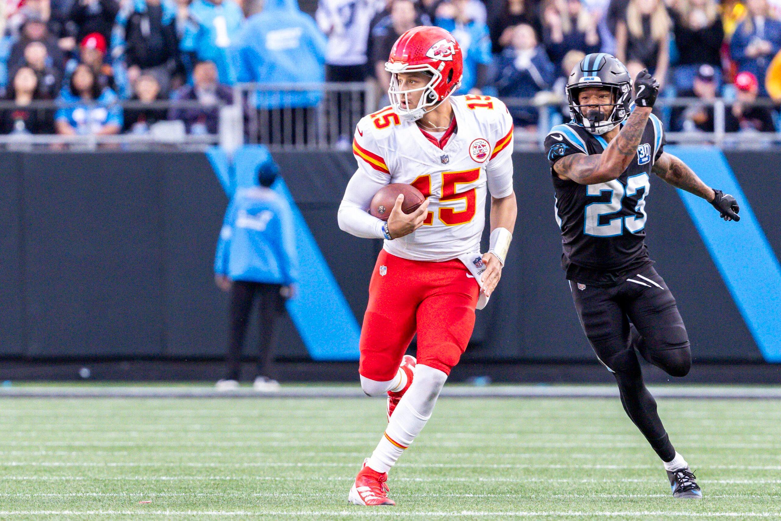 Patrick Mahomes on the NFL field