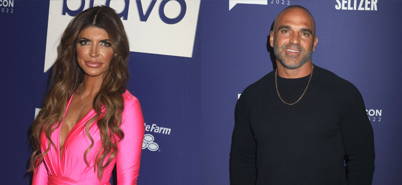 Side by side of Teresa Giudice and Joe Gorga posing on the red carpet at an event.