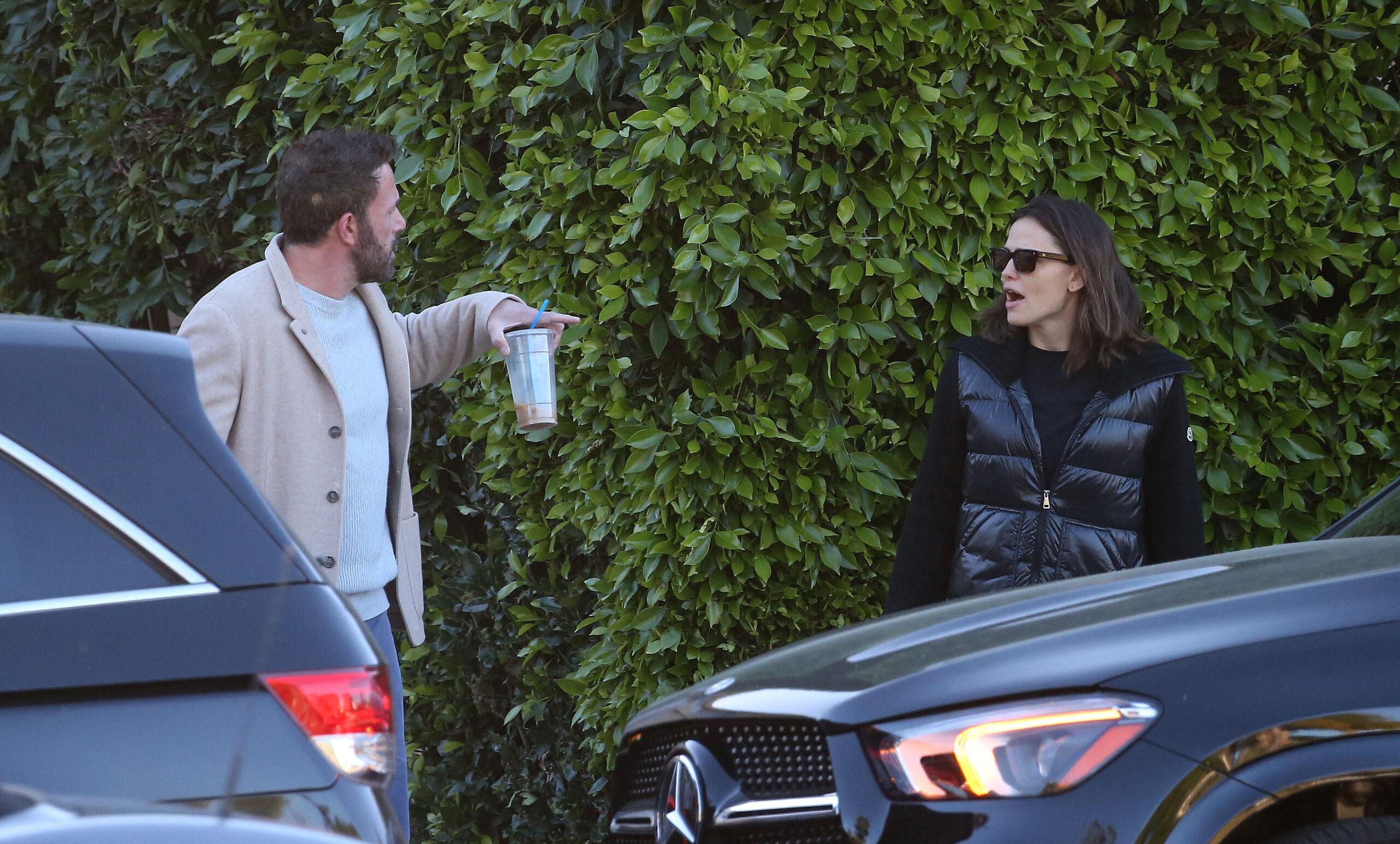 Jennifer Garner and Ben Affleck meet as they attend a Halloween event at their children's school