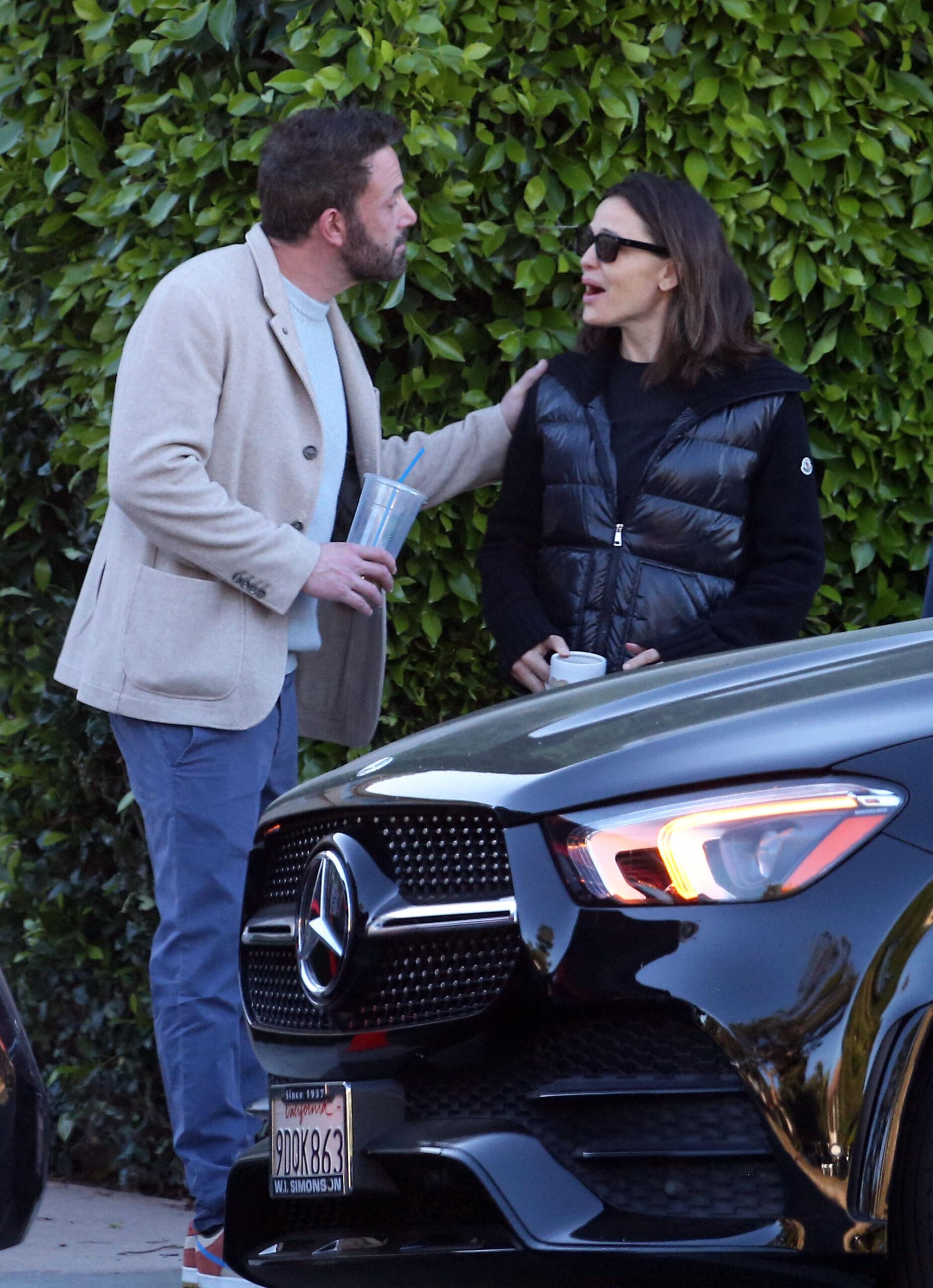 Jennifer Garner and Ben Affleck meet as they attend a Halloween event at their children's school