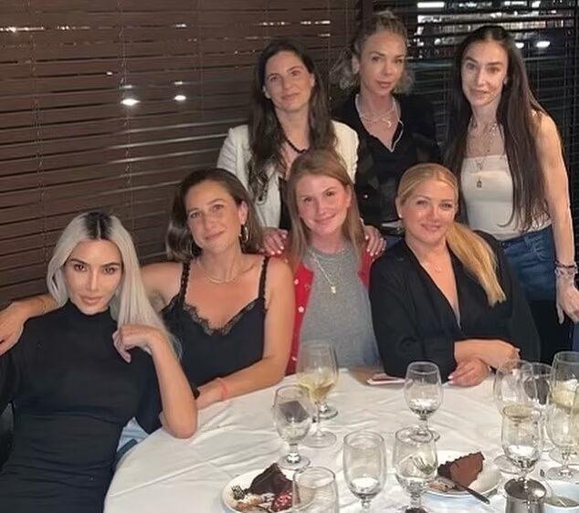 Kim Kardashian and a group of friends