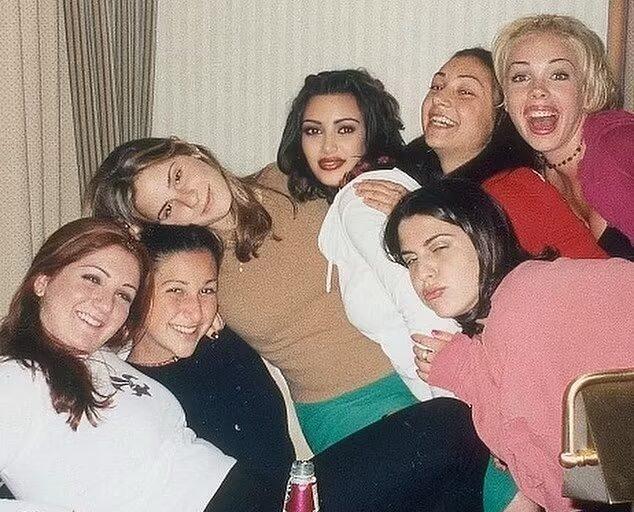 Kim Kardashian and a group of friends