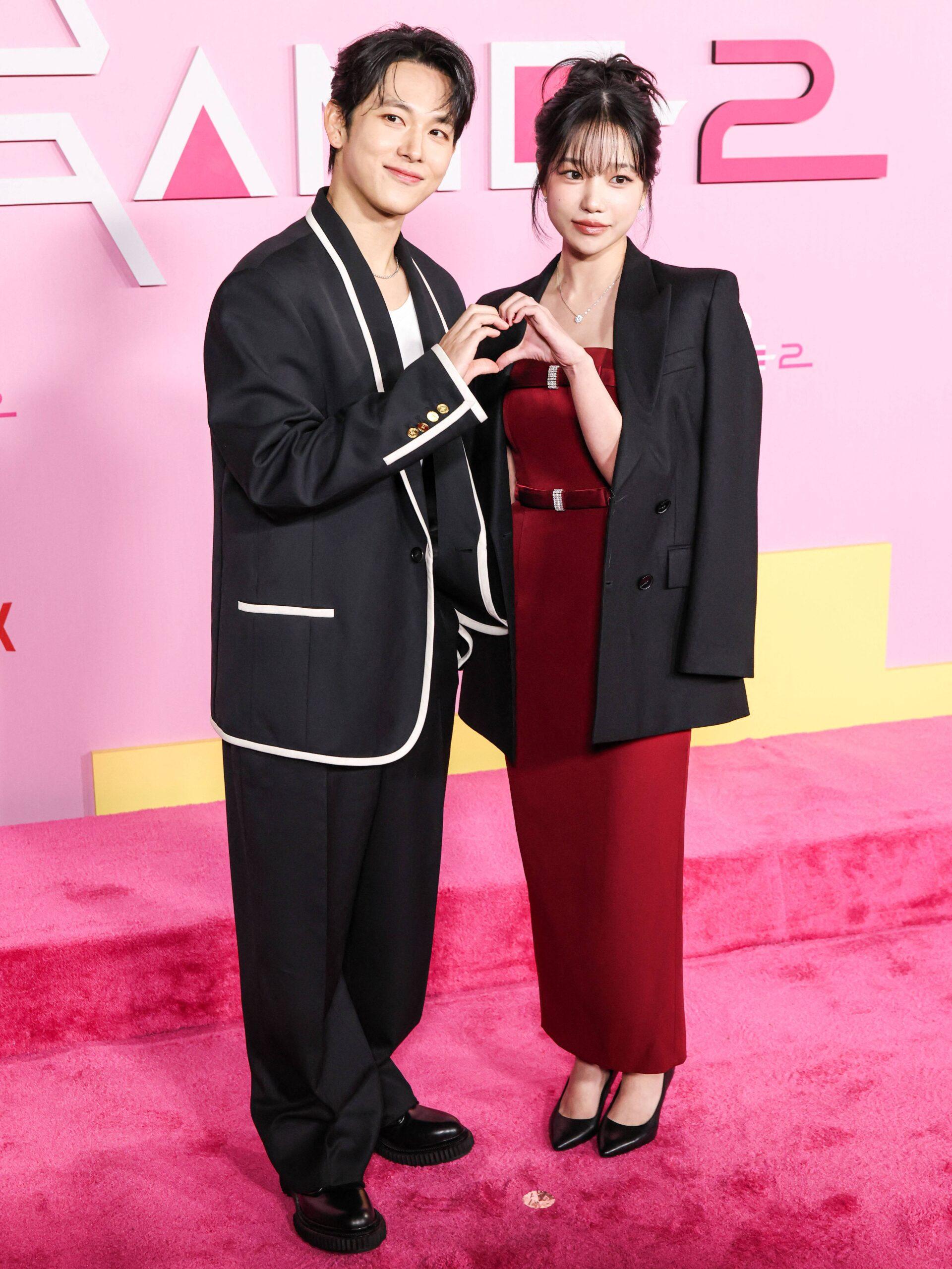 Yim Si-wan and Jo Yu-ri at Squid Game premiere