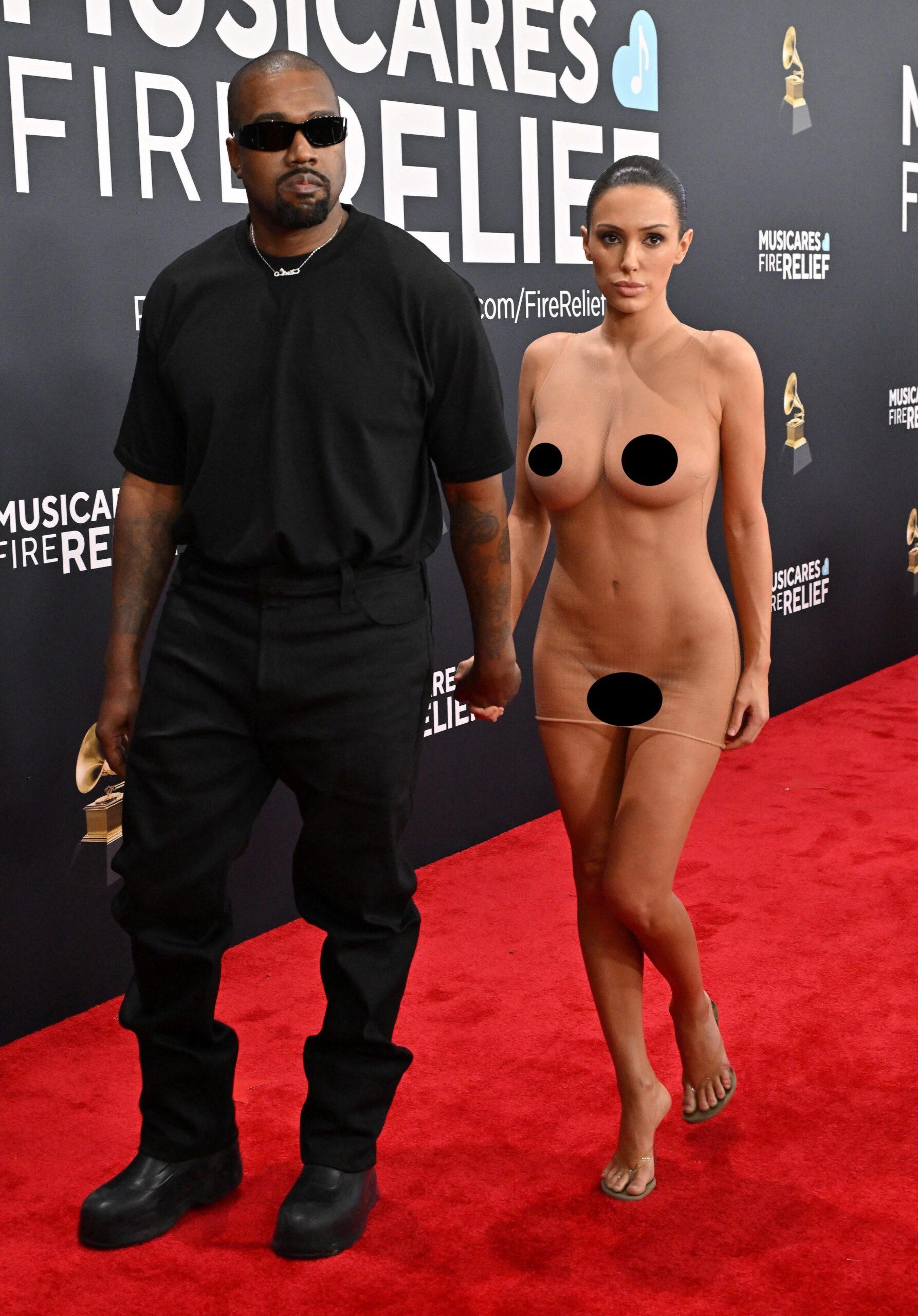 Kanye West and wife Bianca Censori on the 67th Annual Grammy Awards red carpet