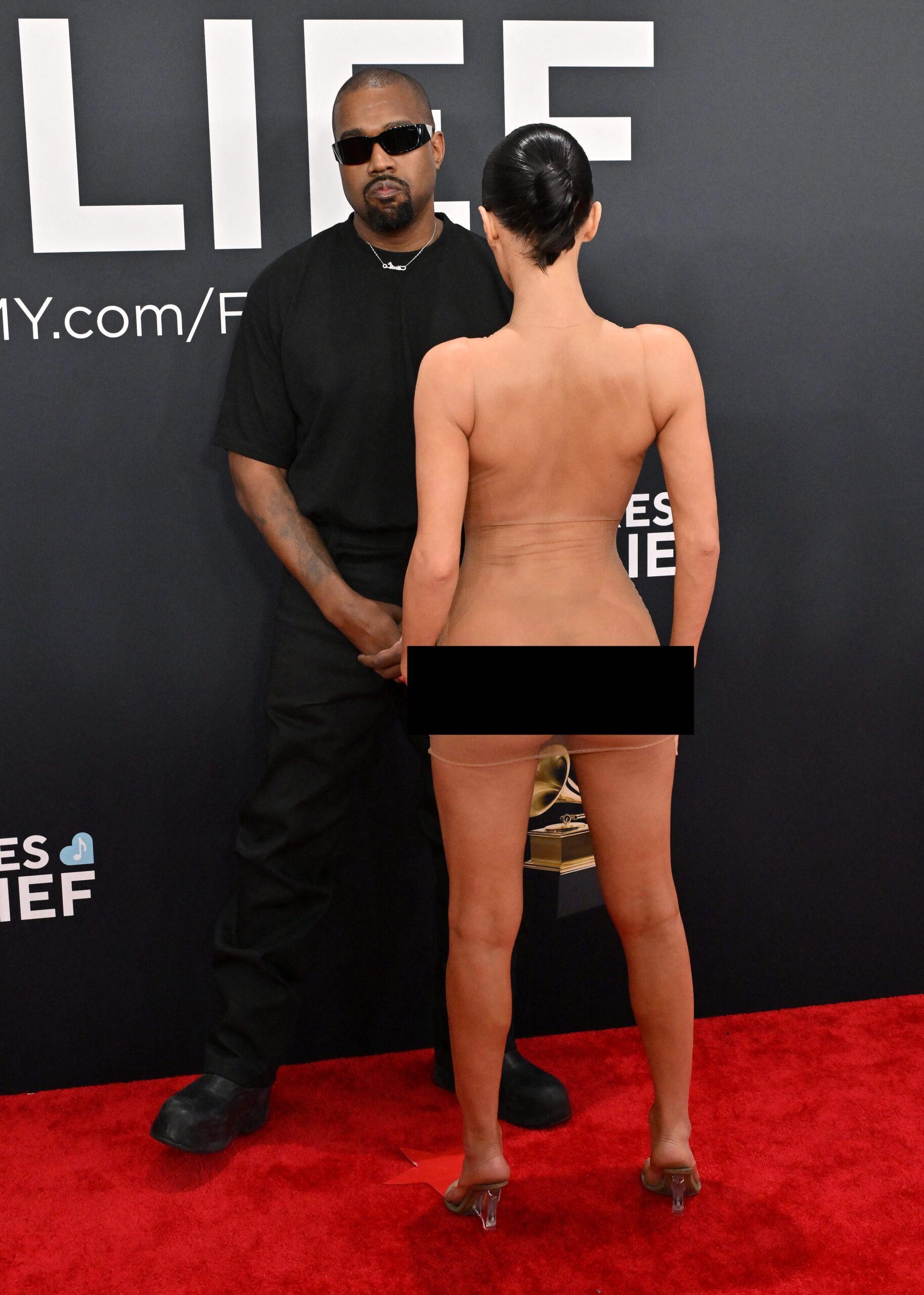 Kanye West and wife Bianca Censors at 67. Annual Grammy Awards Red Carpet