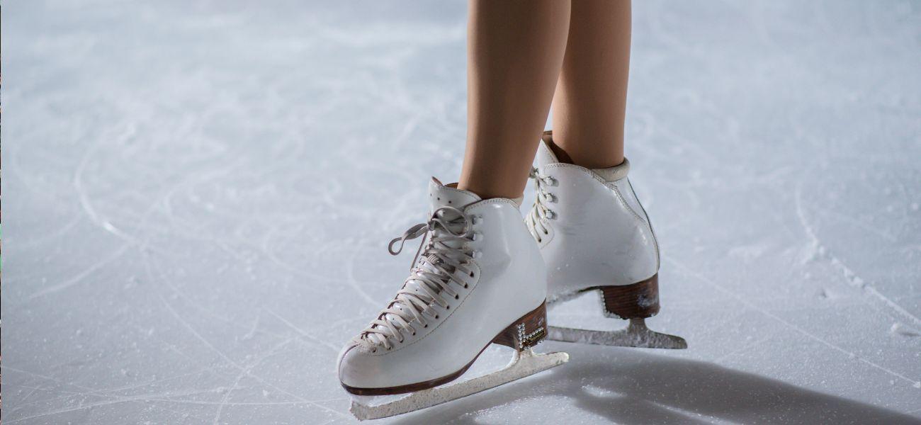 Girl wearing ice skates