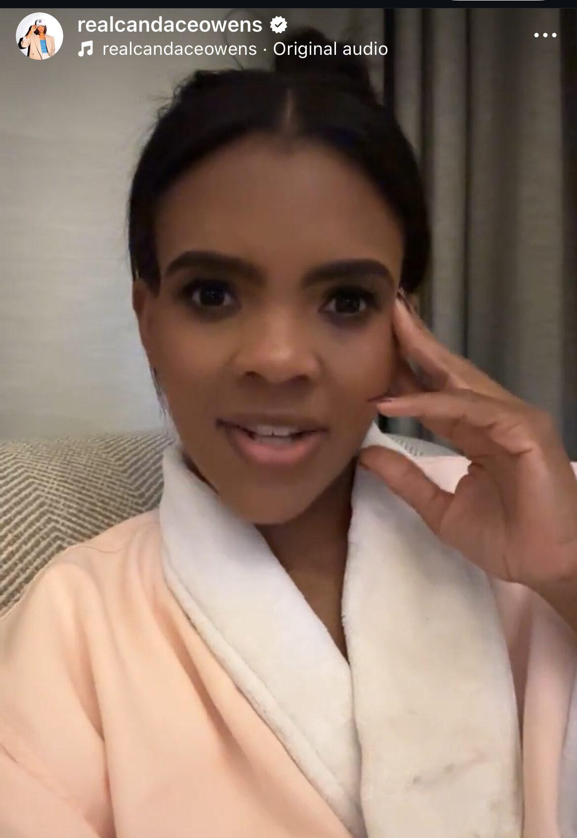 Candace Owens talking in a video