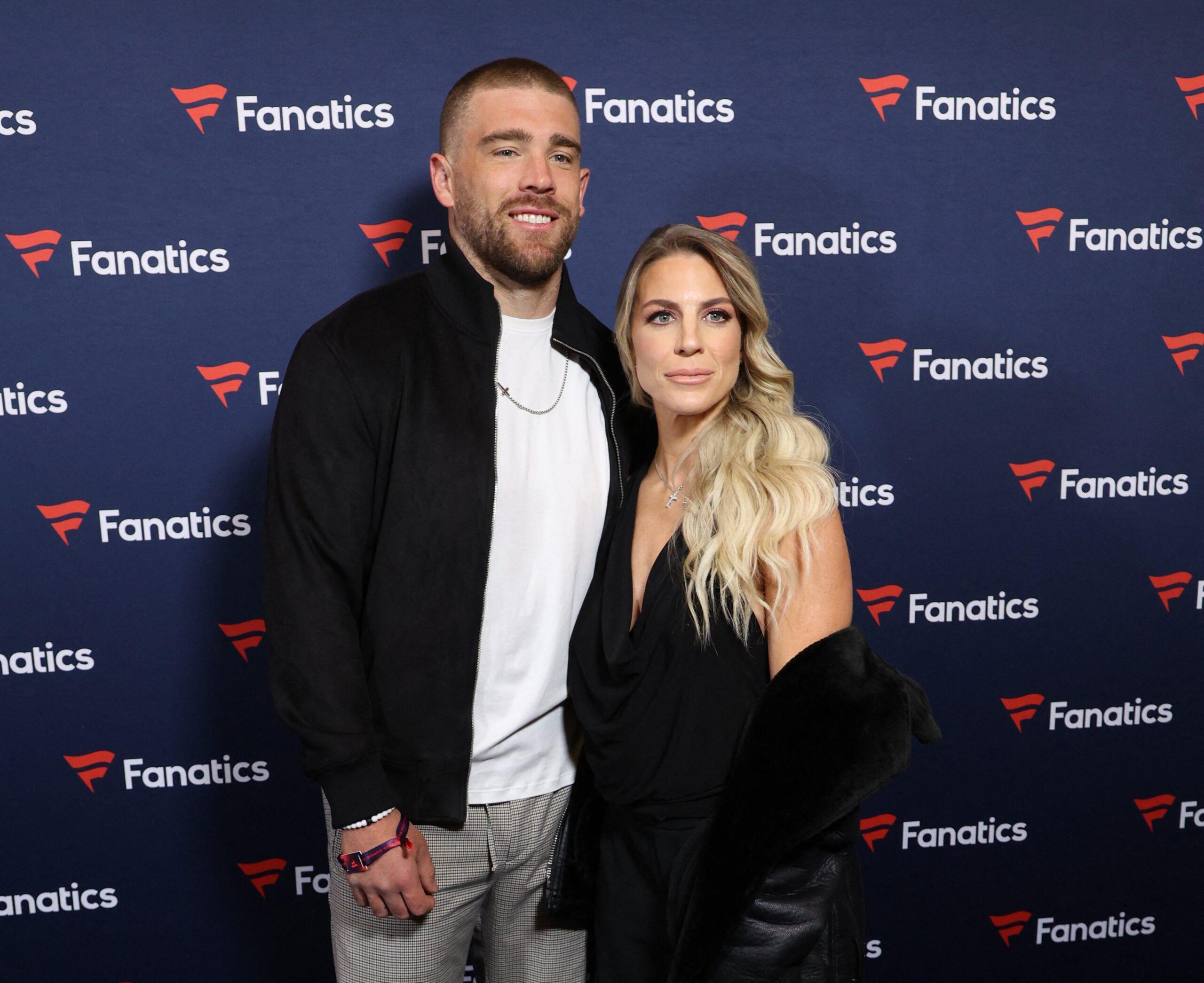 Zach Ertz and Julie Ertz at Michael Rubin's Fanatics Super Bowl Party