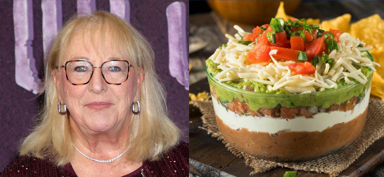 Donna Kelce (left) Seven layer dip (right)