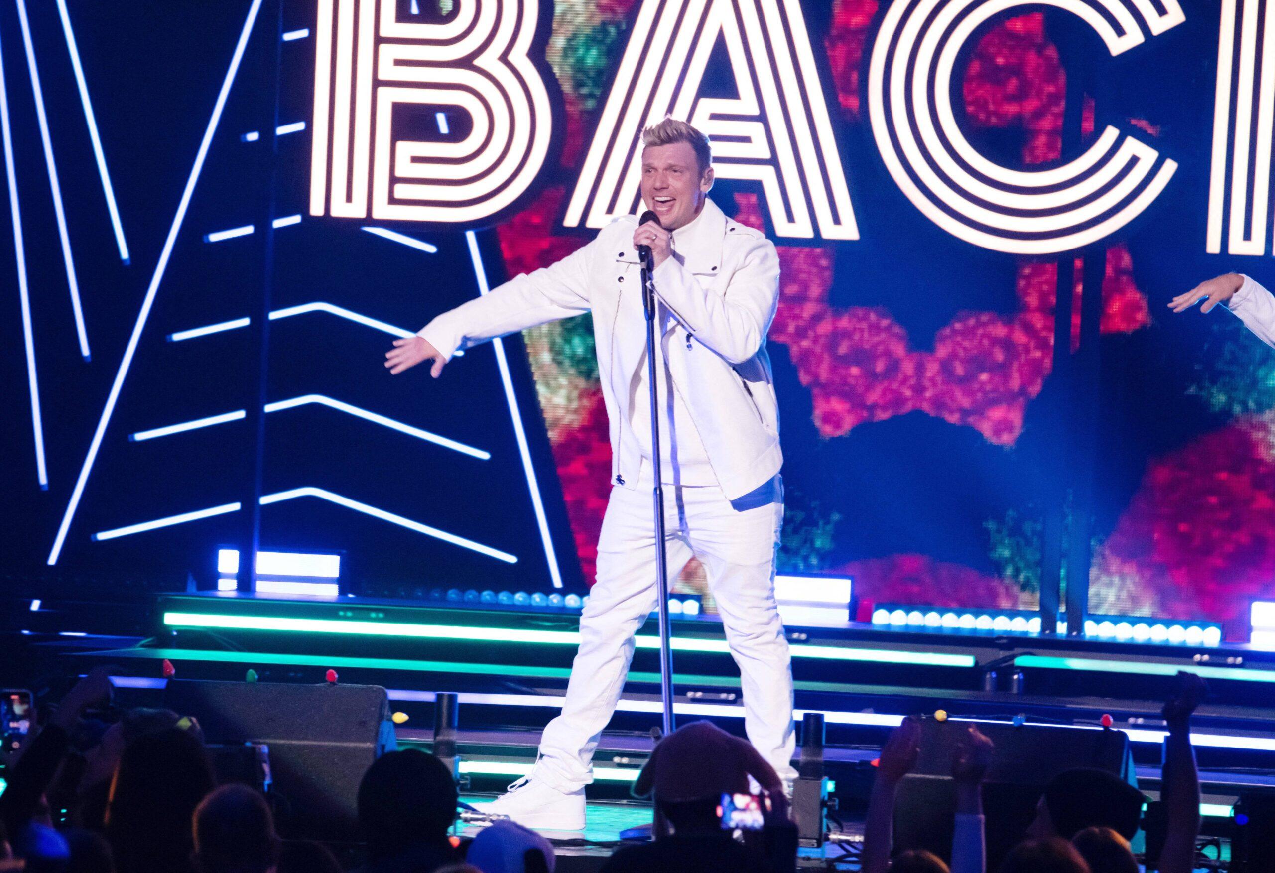 Nick Carter performing at iHeartRadio z100's Jingle Ball 2022 Show