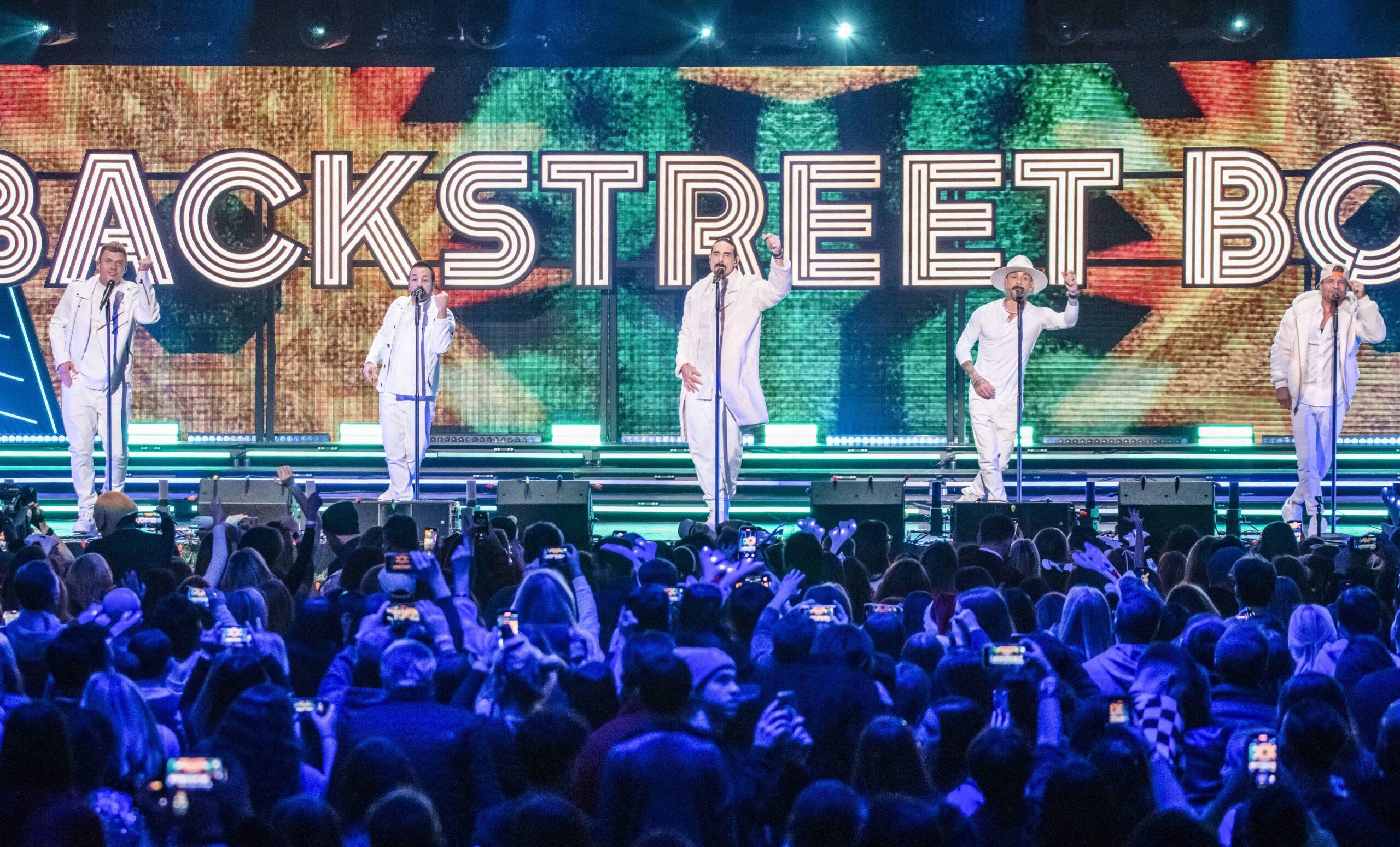 Backstreet Boys performing at iHeartRadio z100's Jingle Ball 2022 Show