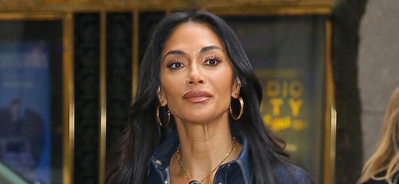 Nicole Scherzinger wore double denim while arrives at the Kelly Clarkson Show in NYC on Oct 29, 2024. 29 Oct 2024 Pictured: Nicole Scherzinger. Photo credit: ZapatA/MEGA TheMegaAgency.com +1 888 505 6342 (Mega Agency TagID: MEGA1224694_001.jpg) [Photo via Mega Agency]