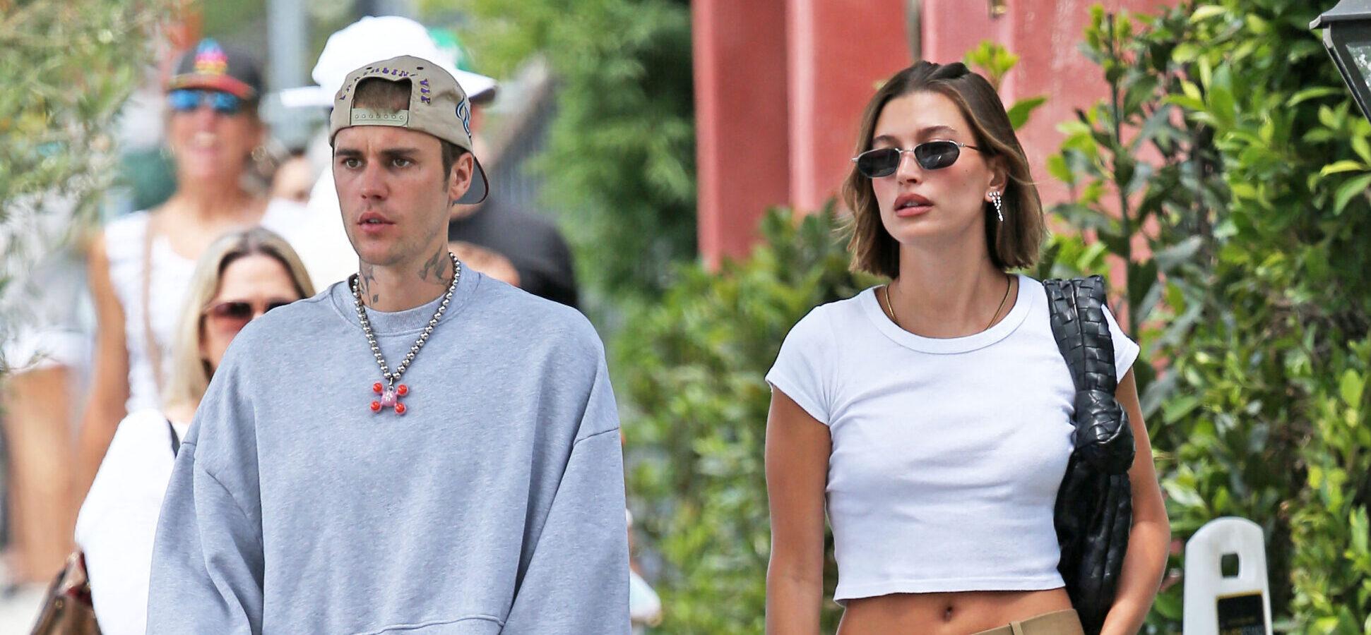 Justin and Hailey Bieber are seen out and about in Weho