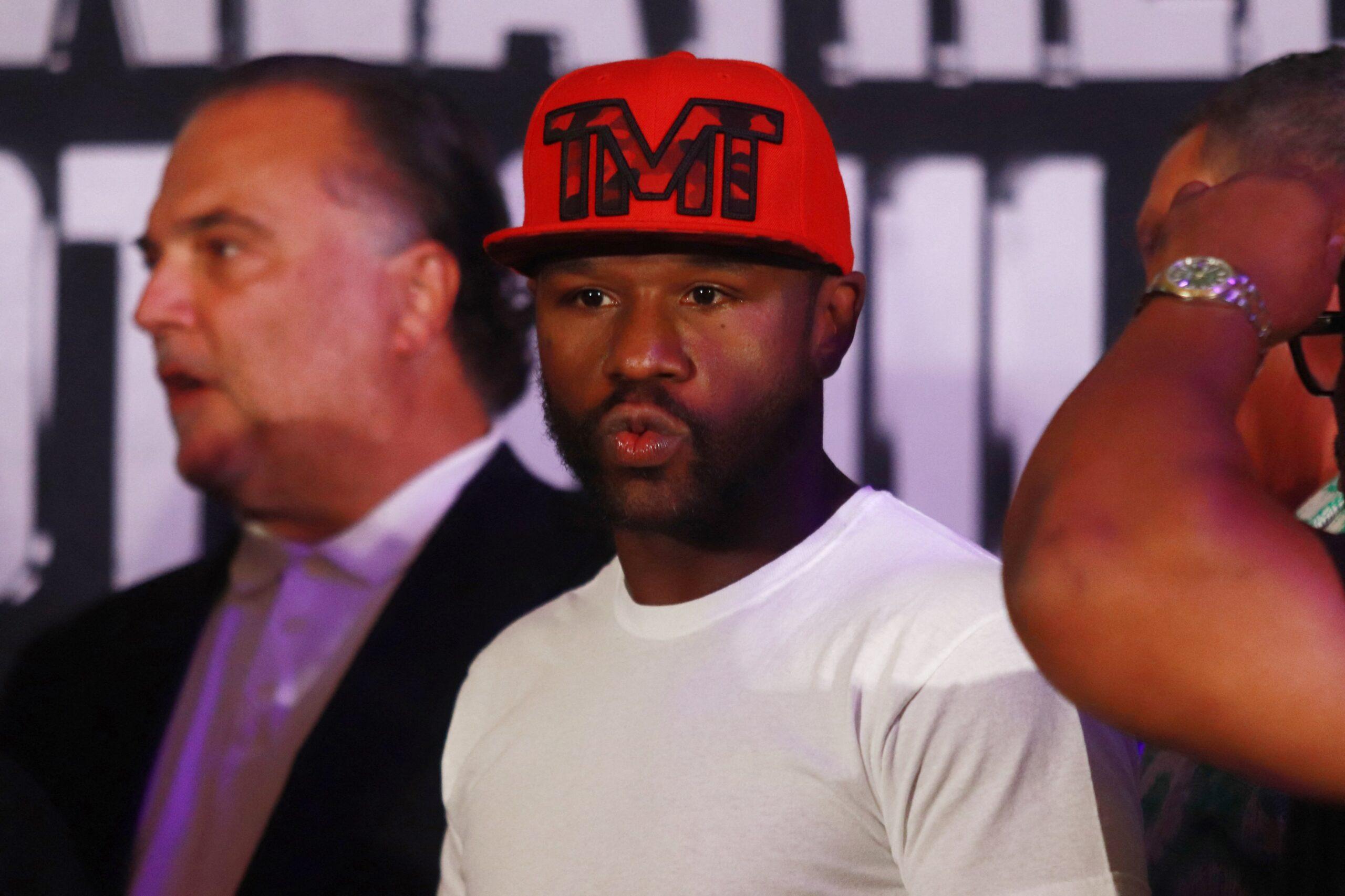 Floyd Mayweather at Ceremonial Weigh-in Mayweather v Gotti III