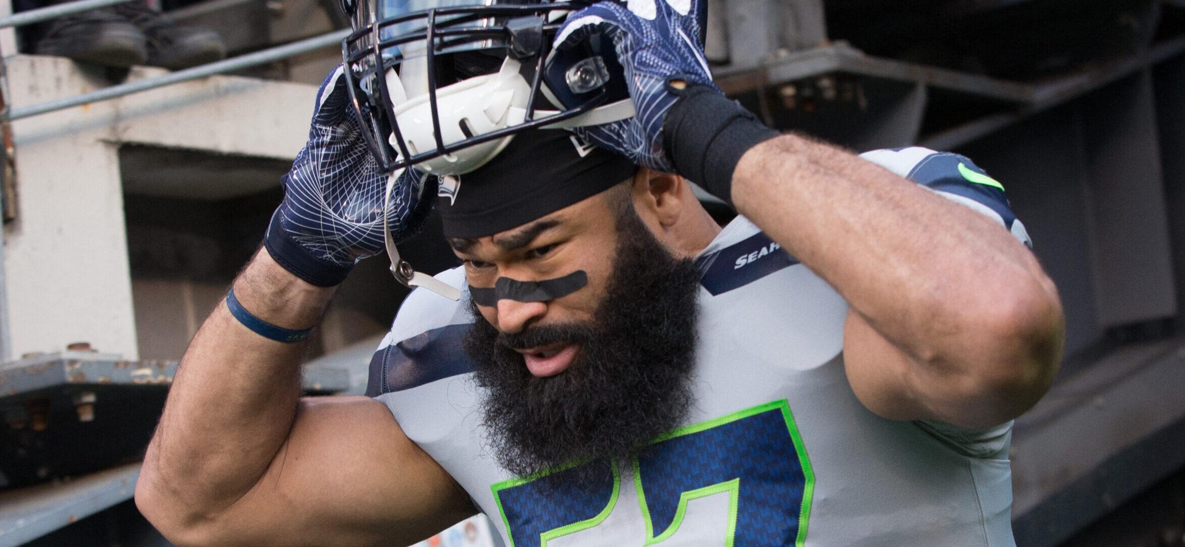 Seattle Seahawks linebacker Michael Wilhoite (57) takes the field during the NFL game between the Seattle Seahawks and the New York Giants at MetLife Stadium