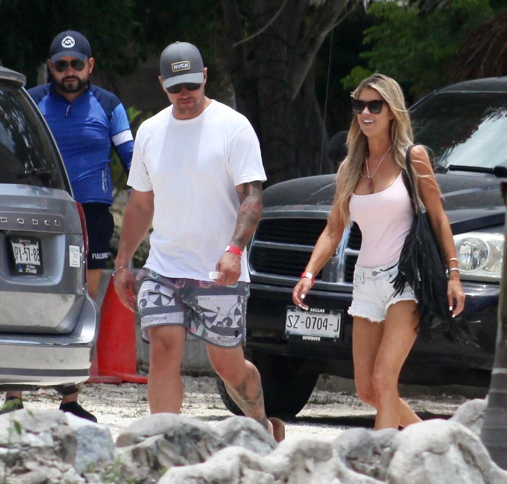 Christina Haunk and New Boyfriend Joshua Hall are seen to drive scooters around the tulum