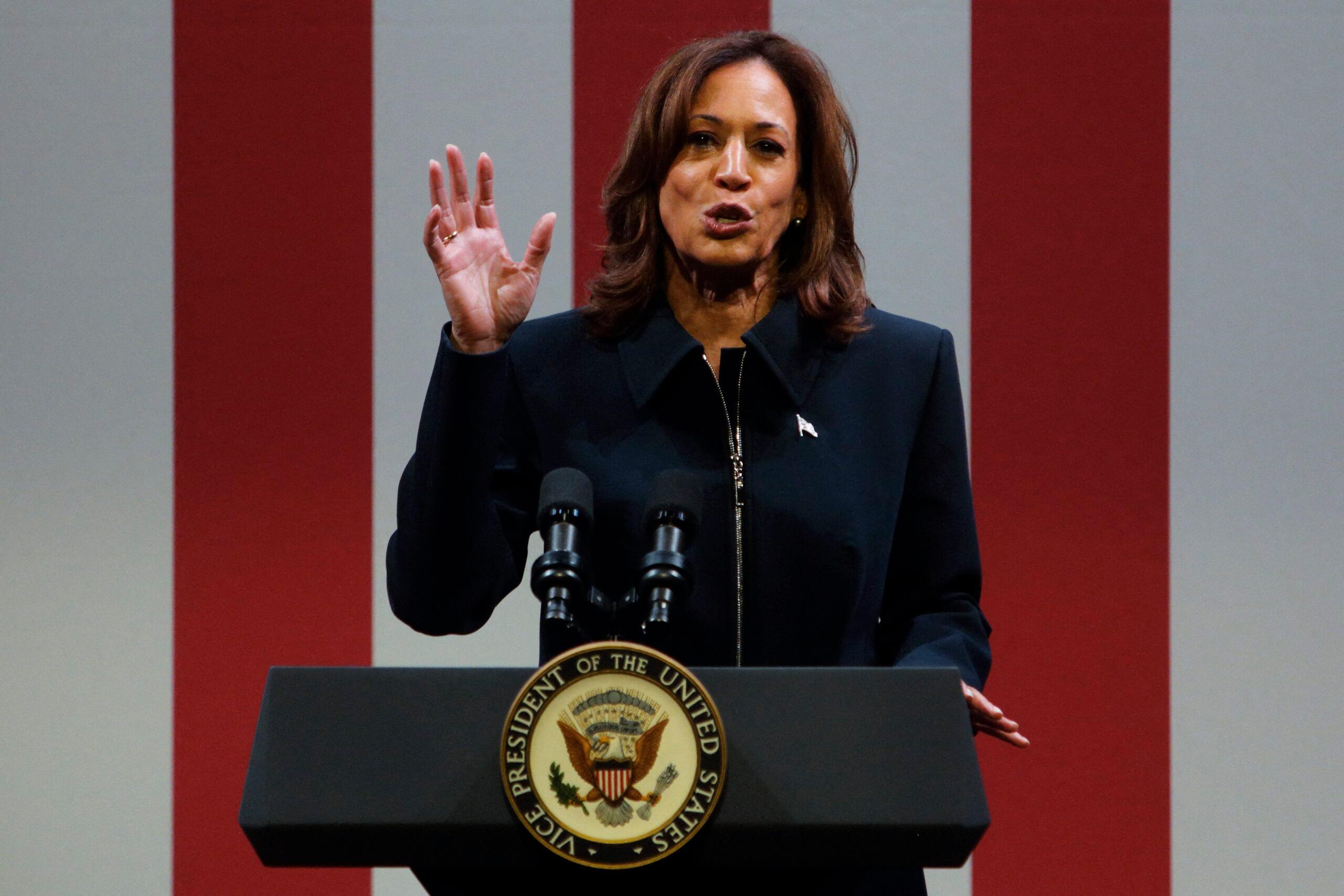 Vice President Kamala Harris addresses young leaders in Maryland