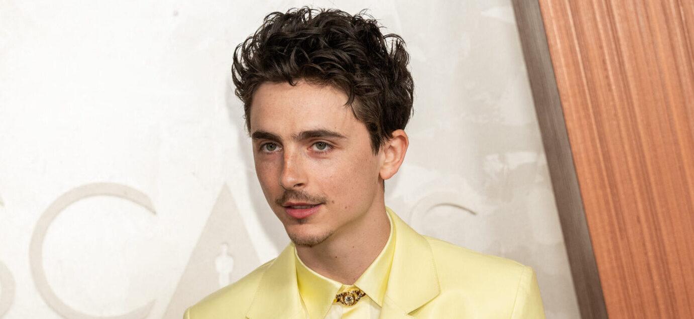 Timothée Chalamet poses at Oscars 2025