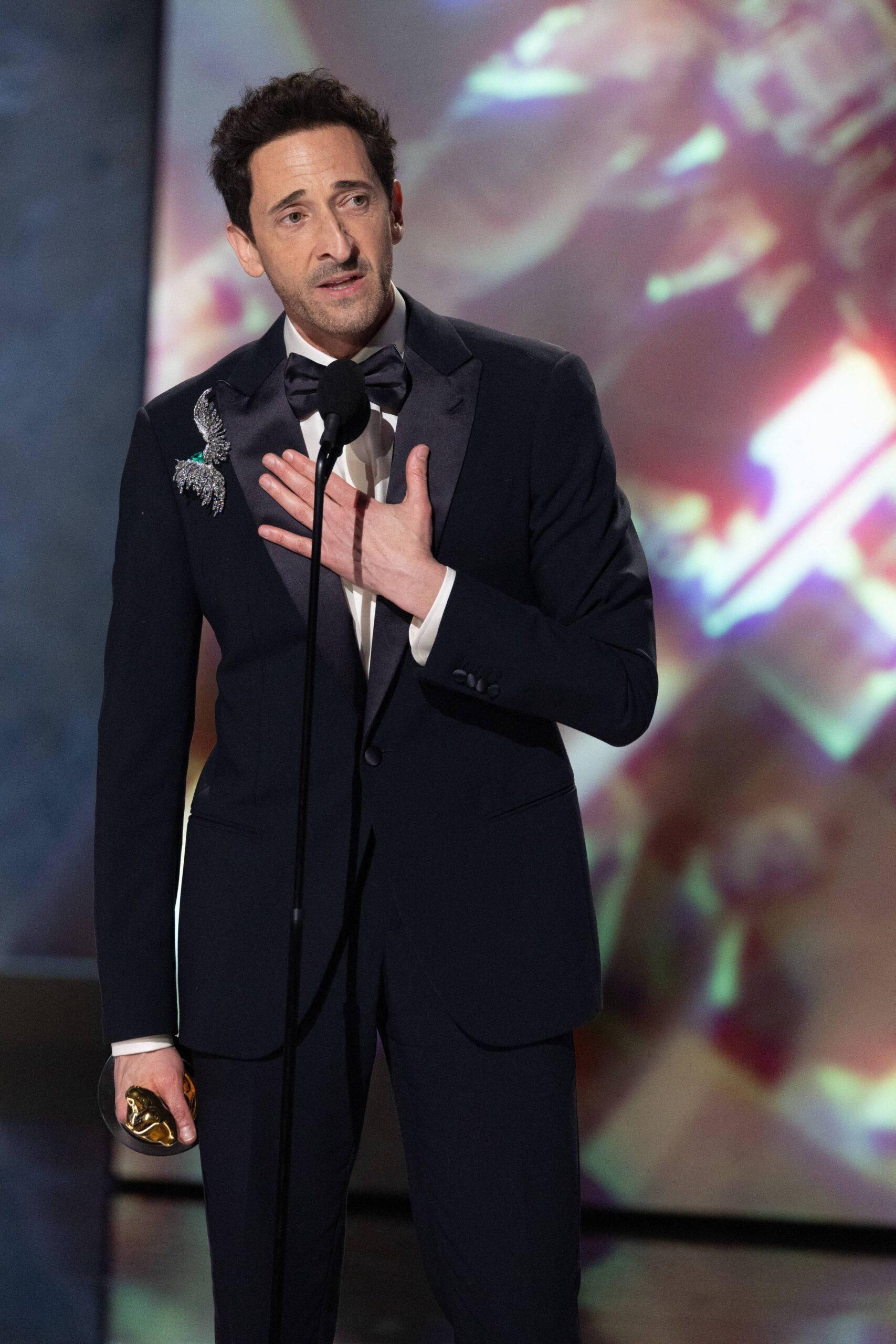 Adrien Brody at the 2025 Oscars