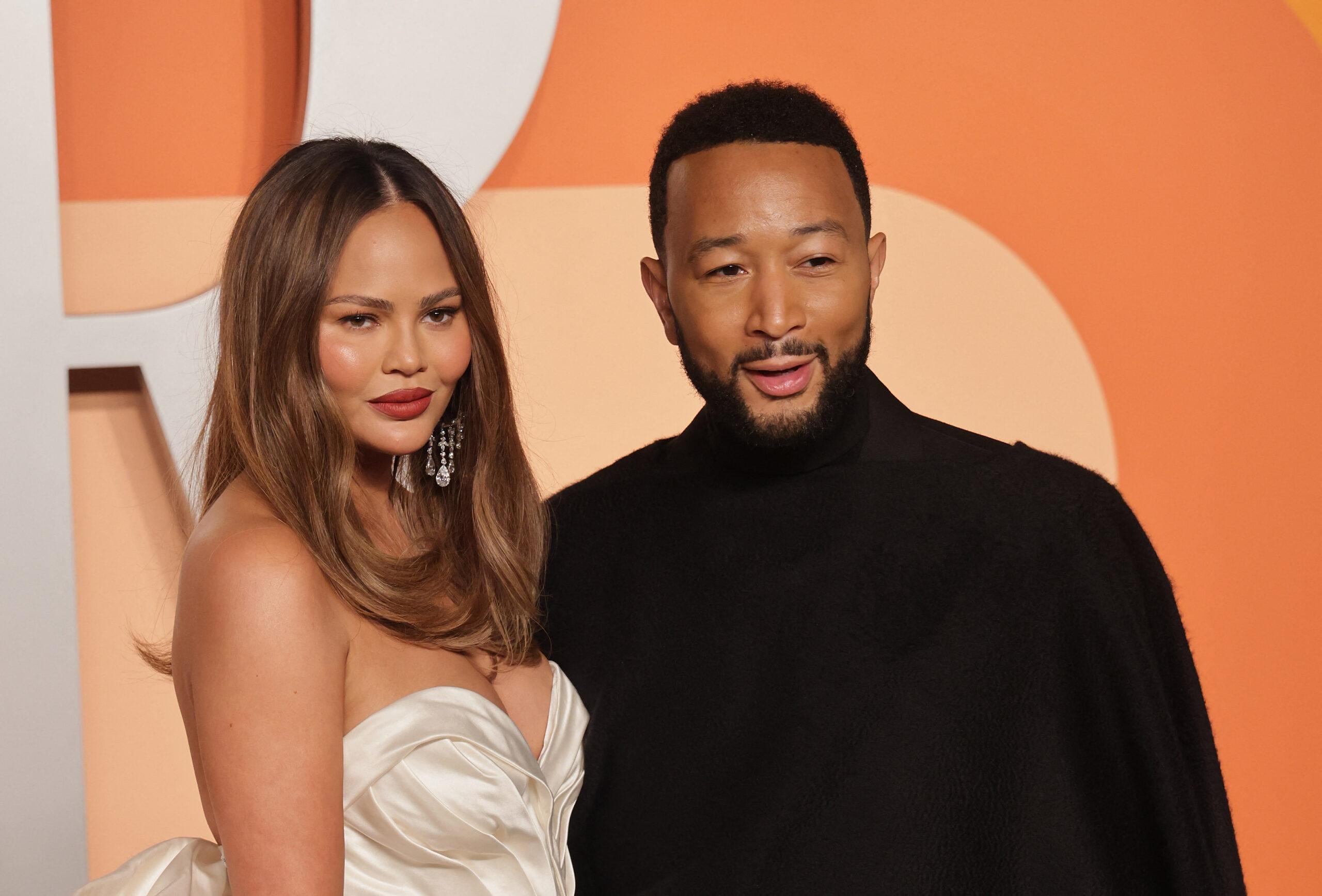 Chrissy Teigen and John Legend in 2025 Vanity Fair Party 