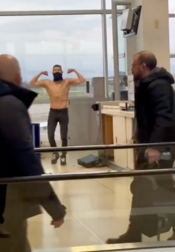 Dublin Airport passenger flexing