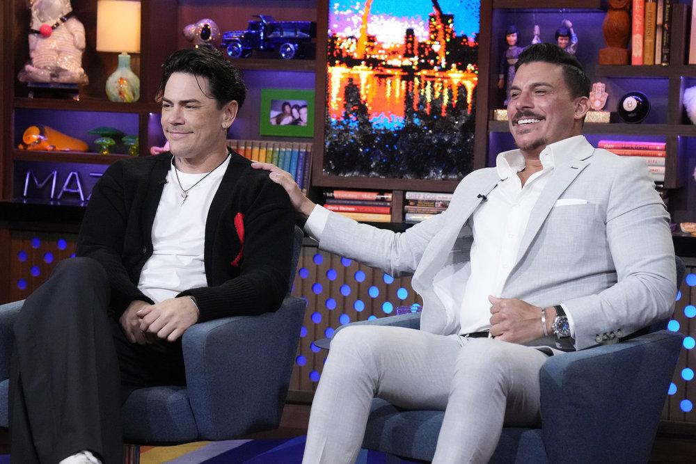 Jax Taylor and Tom Sandoval on "Watch What Happens Live."