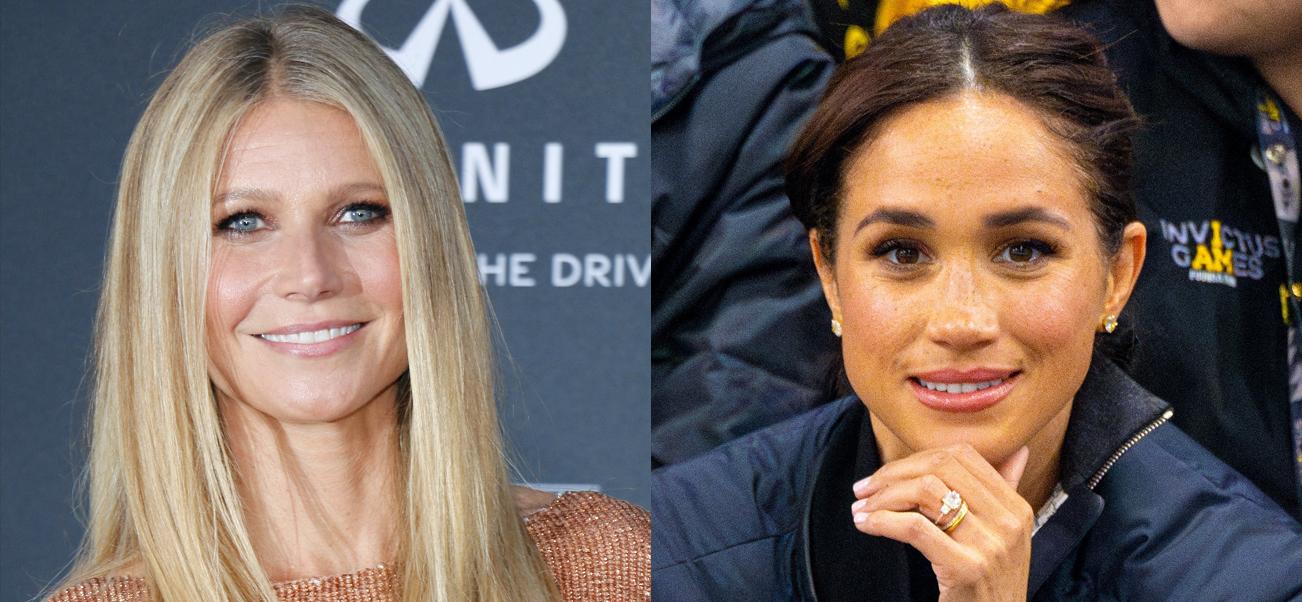 A photo collage of Gwyneth Paltrow and Meghan Markle