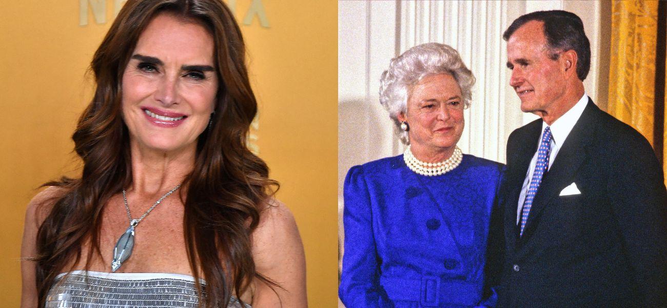 Brooke Shields (left) Barbara Bush and George H.W. Bush (right)