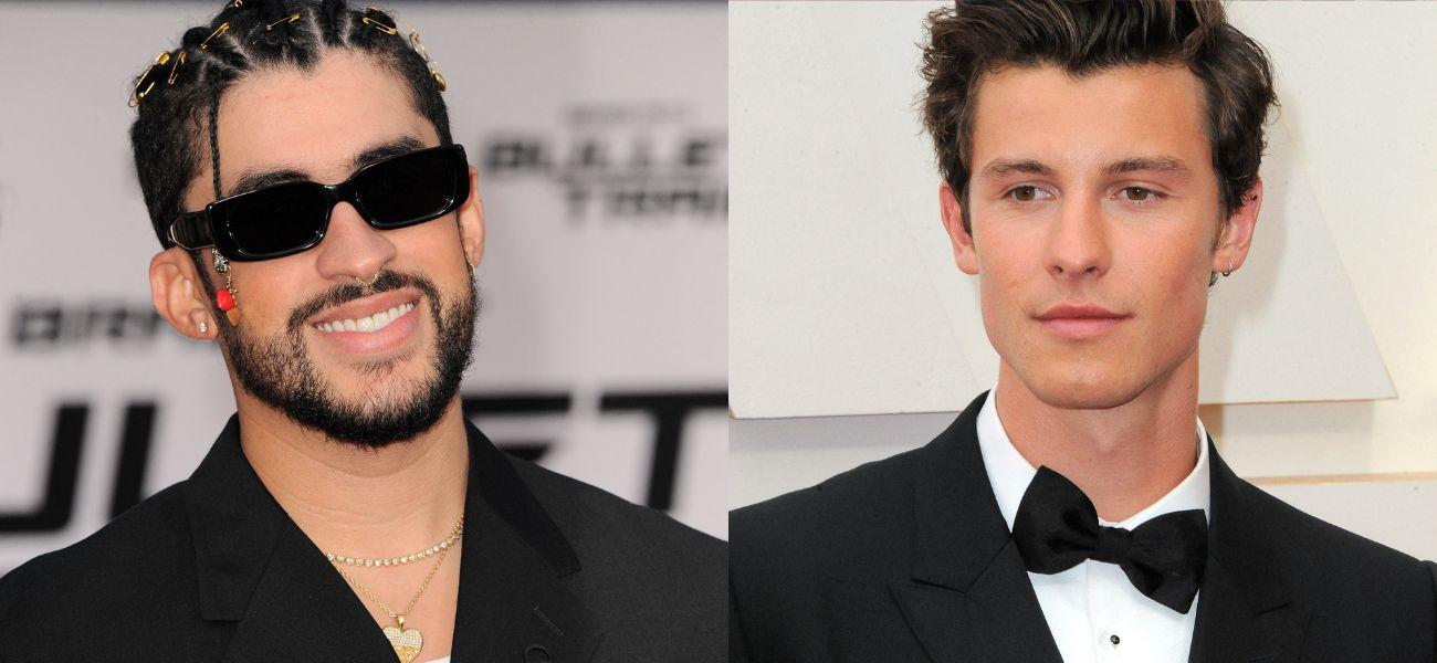 Bad Bunny (left) Shawn Mendes (right)