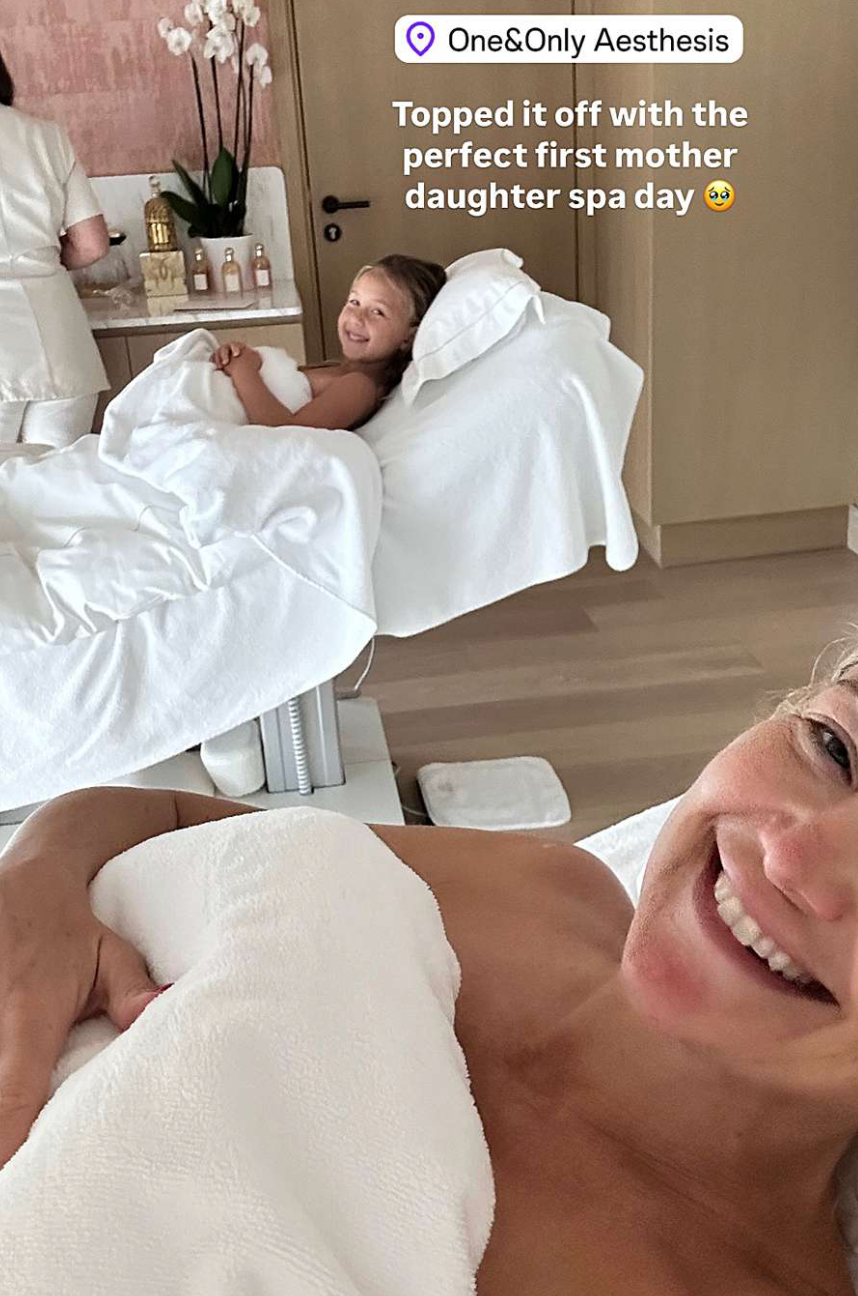 Kate Hudson spends spa day with daughter Rani.