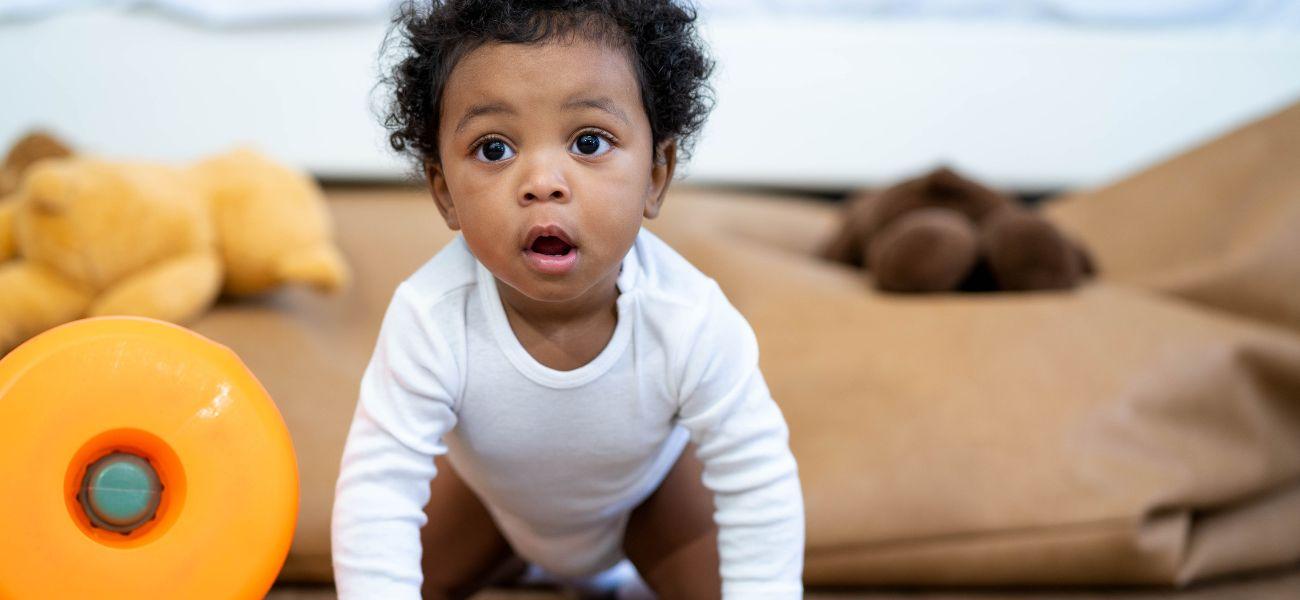 Young child crawling