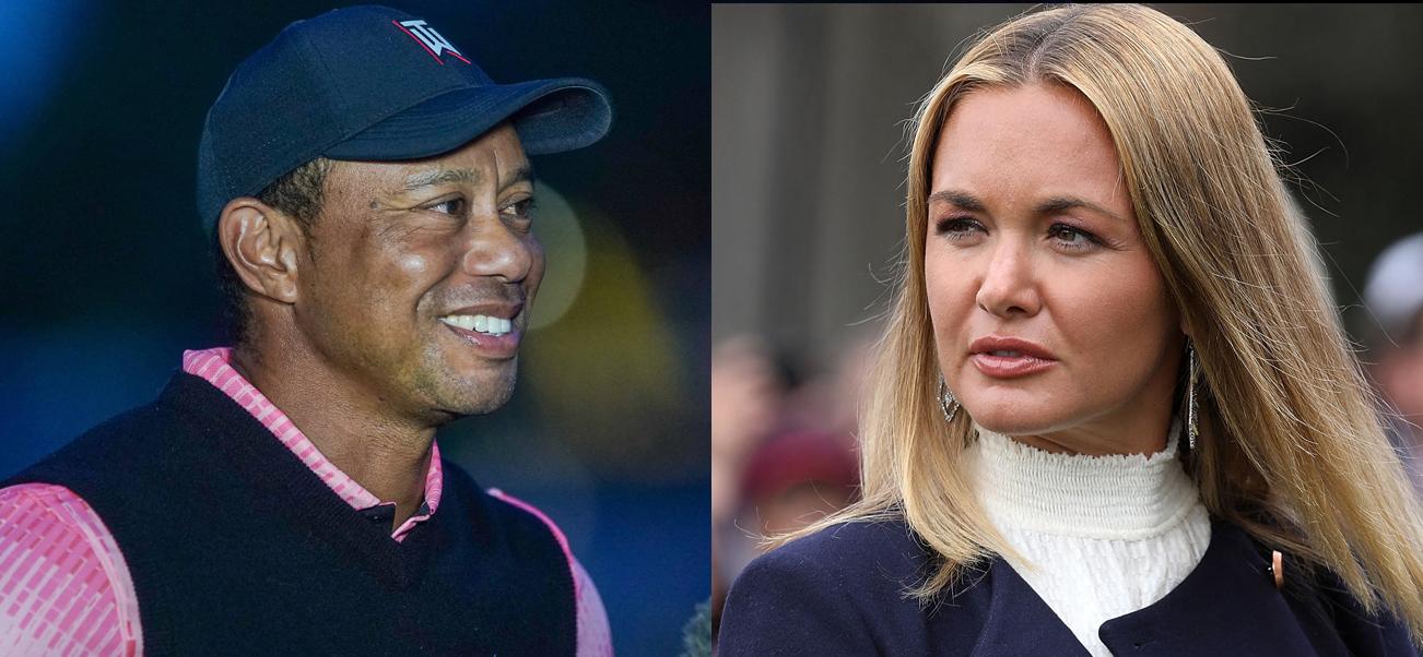 A photo collage of Tiger Woods and Vanessa Trump