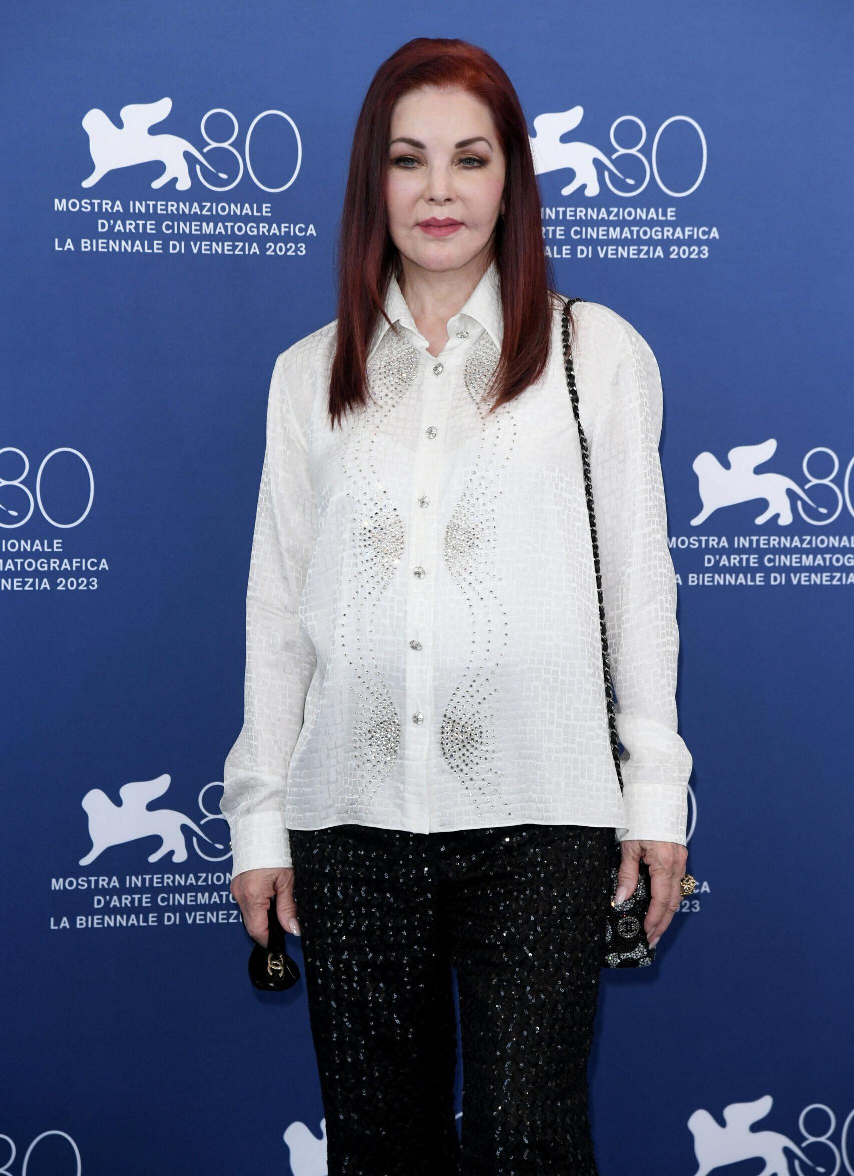 Priscilla Presley attending photocalls during the 80th Venice International Film Festival