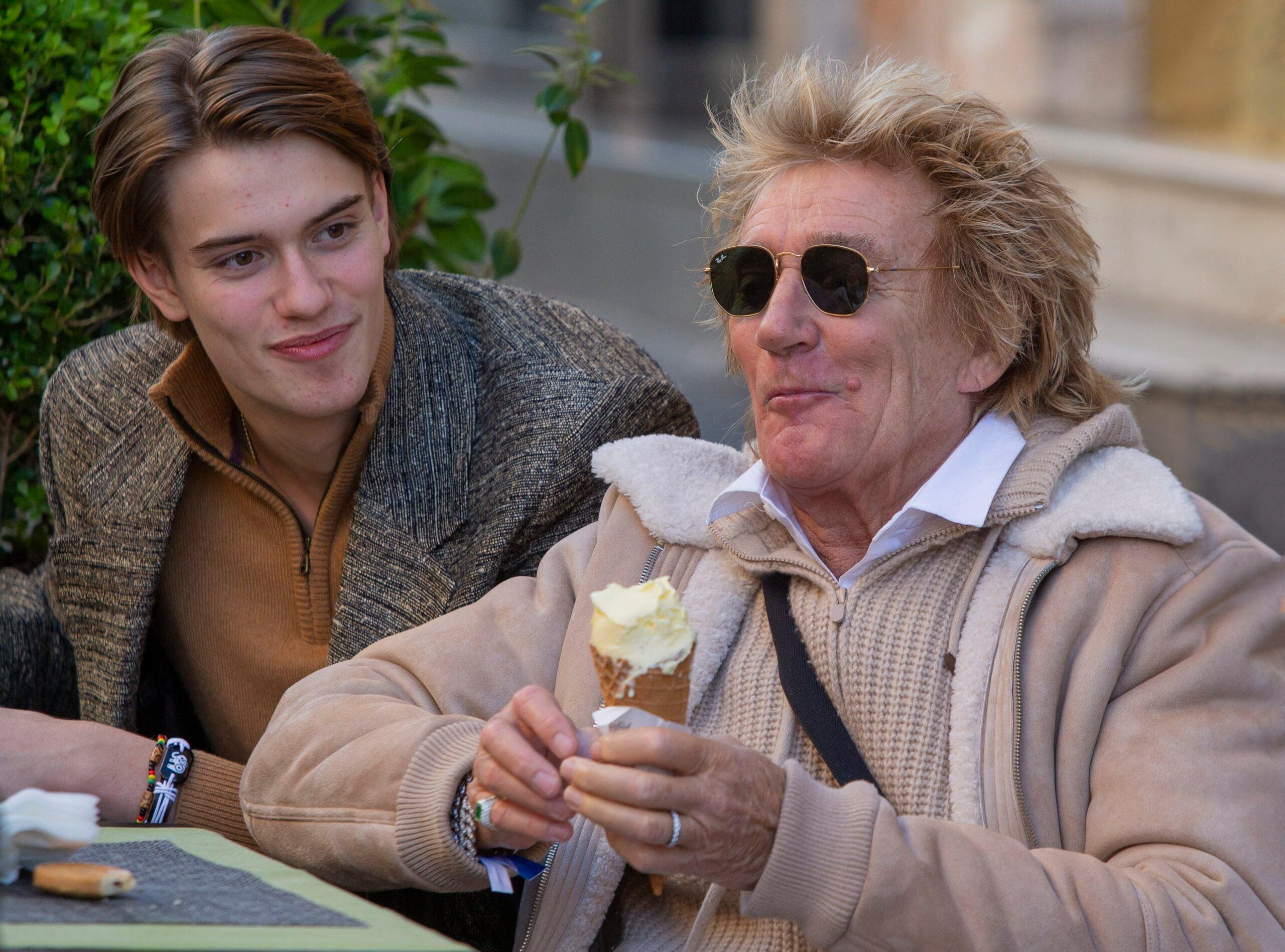 Rod Stewart and son Alastair out and about in Rome