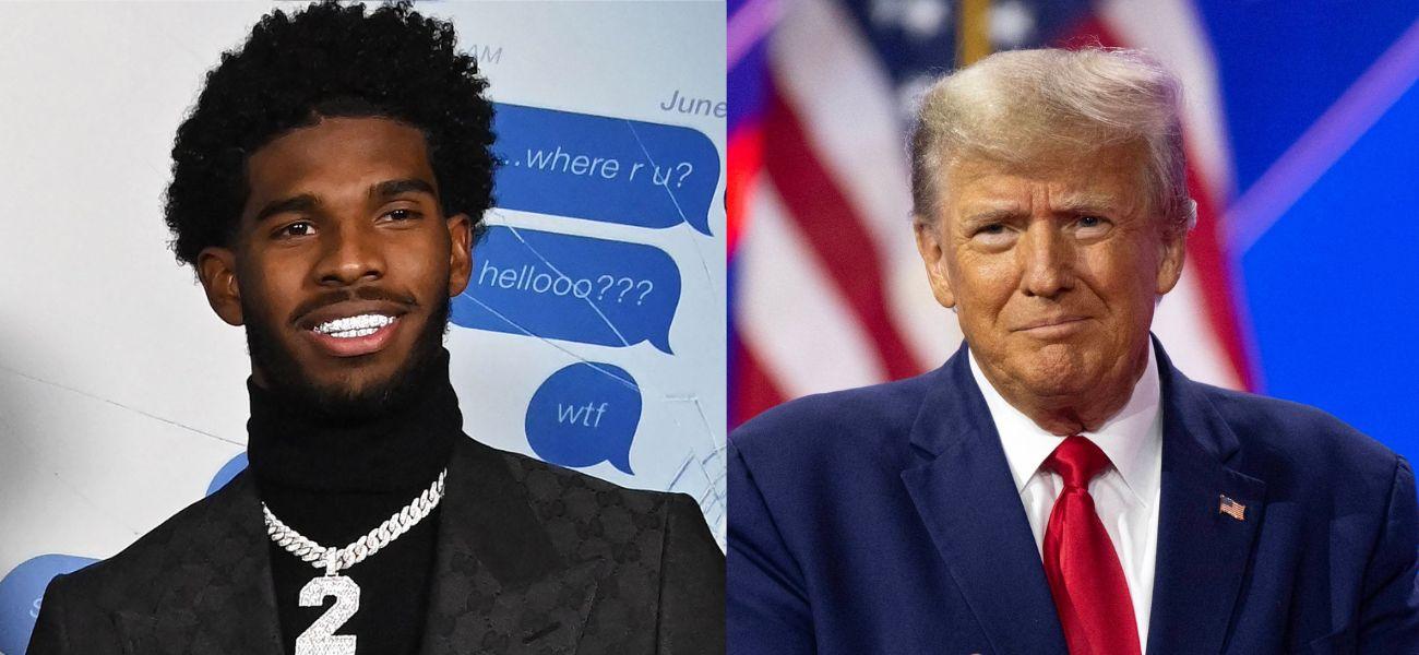 Shedeur Sanders, Donald Trump photo collage