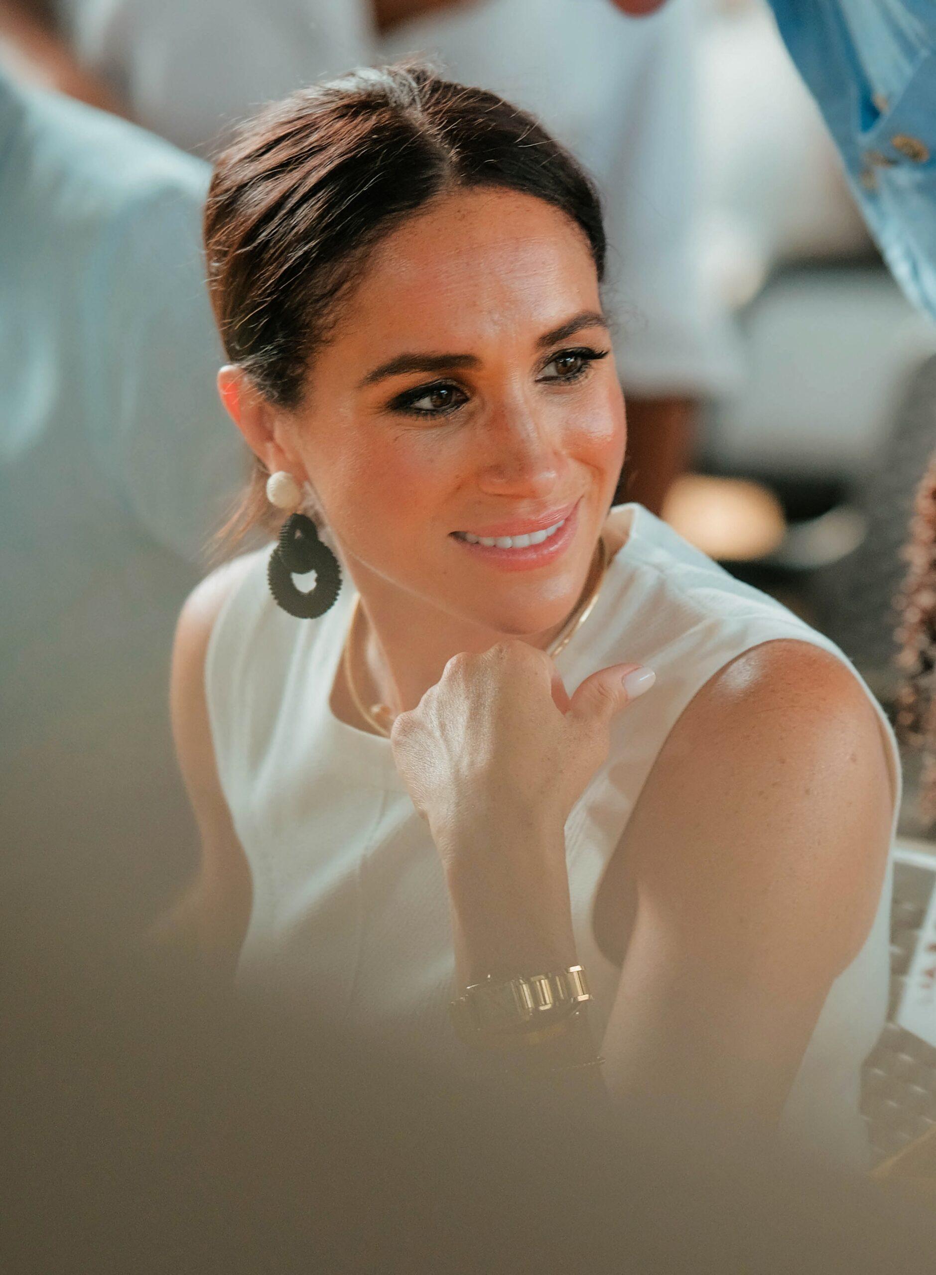 Meghan Markle Accessorises with Princess Diana’s Gold Cartier Tank Watch During Her Trip to Colombia