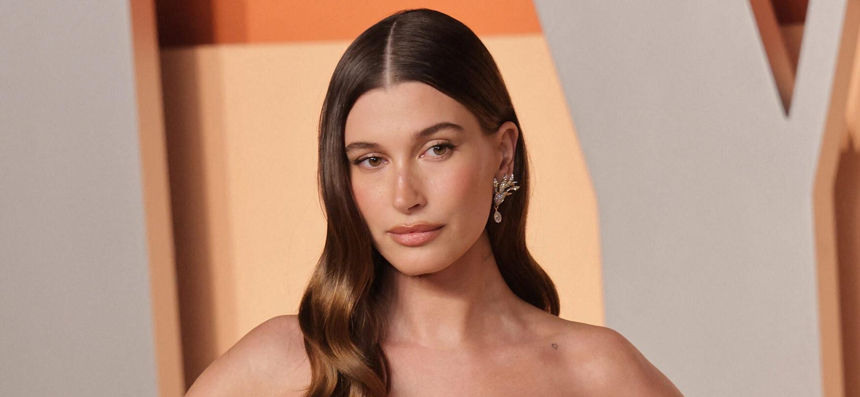 Vanity Fair Oscar Party at Wallis Annenberg Center for the Performing Arts on March 02, 2025 in Beverly Hills, California. Photo: CraSH/imageSPACE. 02 Mar 2025 Pictured: Hailey Bieber. Photo credit: CraSH/imageSPACE / MEGA TheMegaAgency.com sales@mega.global (Mega Agency TagID: MEGA1277538_075.jpg) [Photo via Mega Agency]