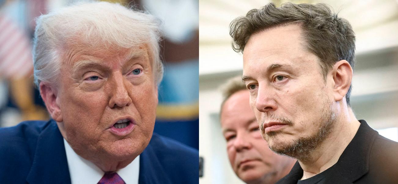 A photo collage of Donald Trump and Elon Musk