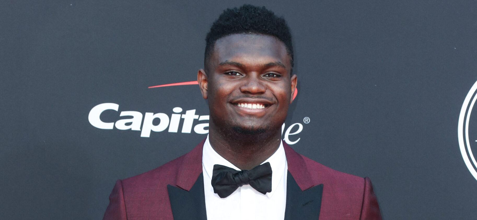 Zion Williamson posing on the red carpet.
