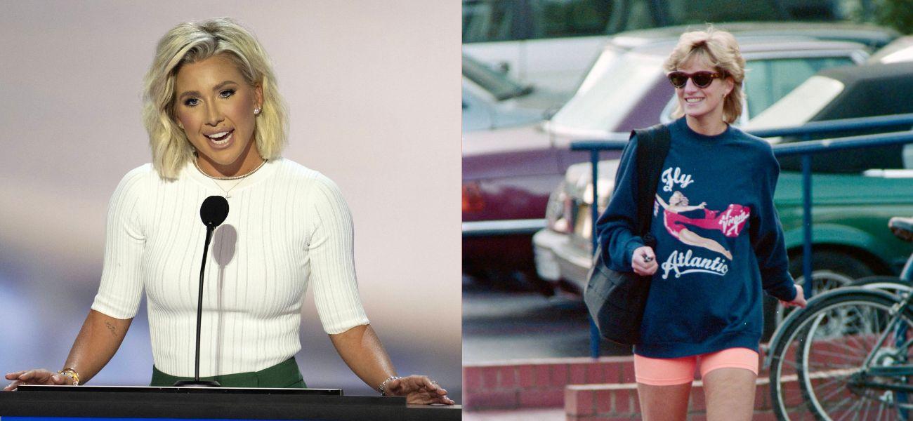 Photo collage of Princess Diana and Savannah Chrisley.