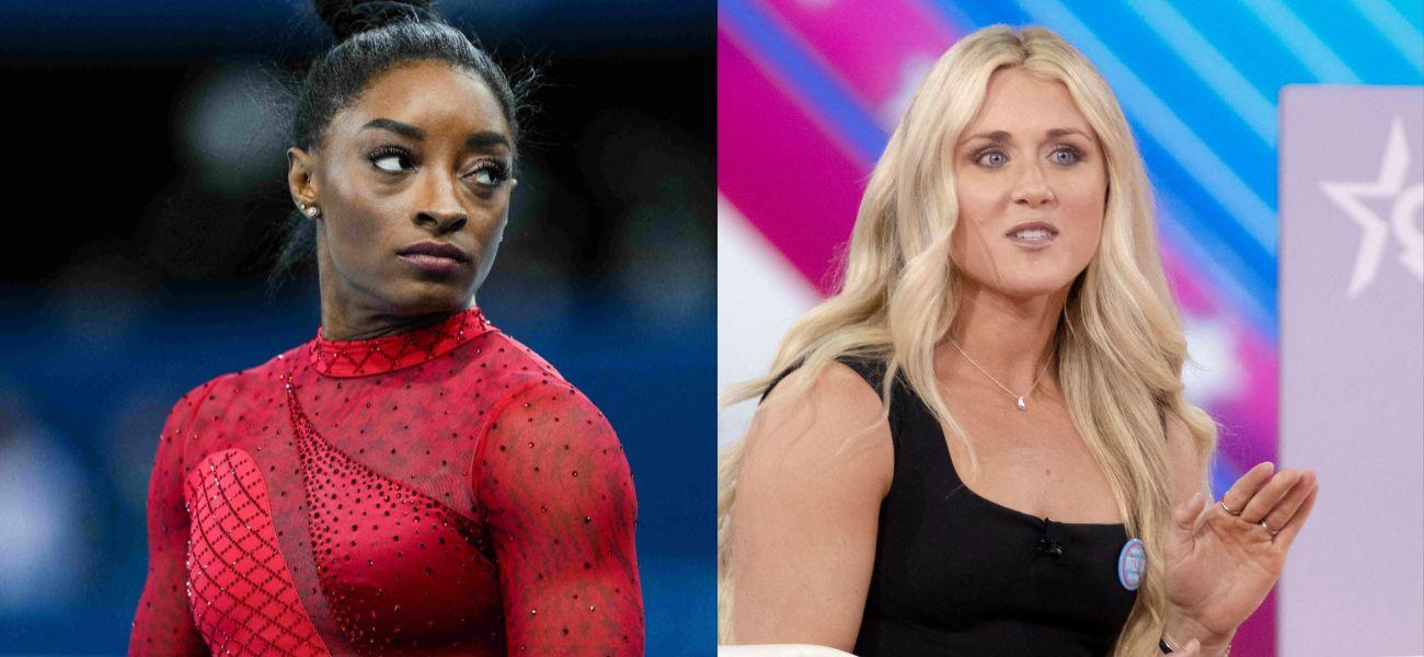Simone Biles, Riley Gaines photo collage