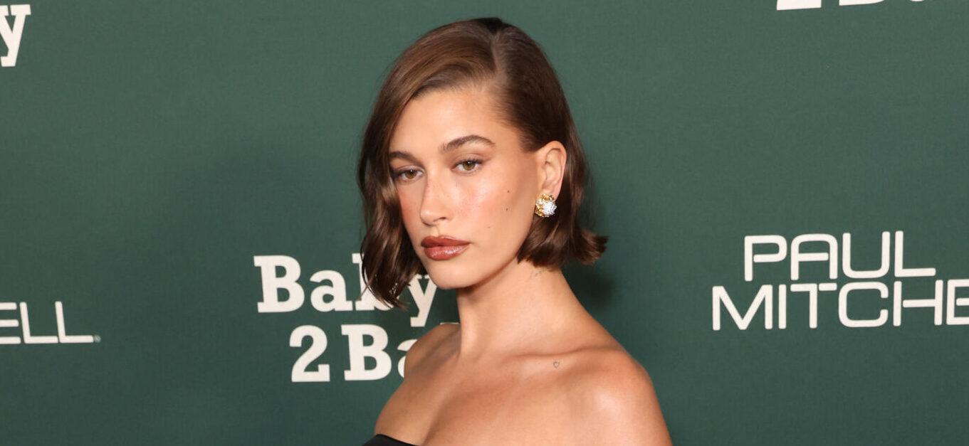 Hailey Bieber attend the 2023 Baby2Baby Gala Presented By Paul Mitchell at Pacific Design Center on November 11, 2023 in West Hollywood, California. 11 Nov 2023 Pictured: Hailey Bieber. Photo credit: CraSH/imageSPACE / MEGA TheMegaAgency.com +1 888 505 6342 (Mega Agency TagID: MEGA1059341_100.jpg) [Photo via Mega Agency]