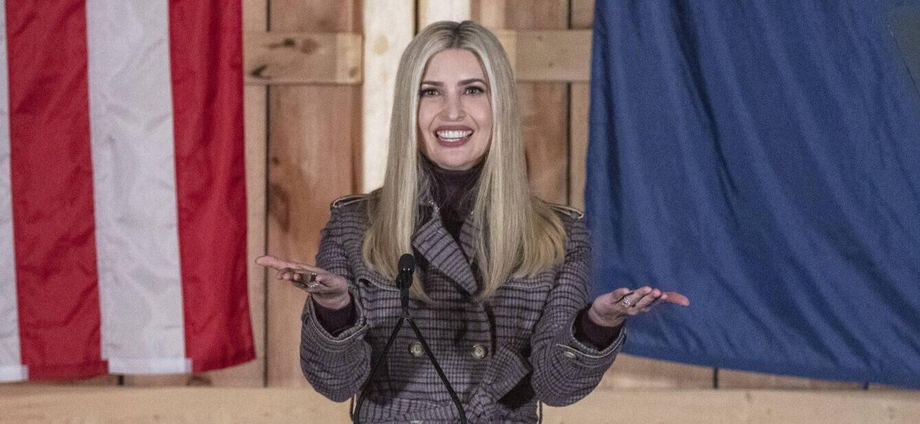 US election. Ivanka Trump speaks at a MAGA rally in Waymart, Pennsylvania. 29.10. 2020. Material must be credited "The Times/News Licensing" unless otherwise agreed. 100% surcharge if not credited. Online rights need to be cleared separately. Strictly one time use only subject to agreement with News Licensing. 30 Oct 2020 Pictured: US election. Ivanka Trump speaks at a MAGA rally in Waymart, Pennsylvania. 29.10. 2020. Material must be credited "The Times/News Licensing" unless otherwise agreed. 100% surcharge if not credited. Online rights need to be cleared separately. Strictly one time use only subject to agreement with News Licensing. Photo credit: News Licensing / MEGA TheMegaAgency.com +1 888 505 6342 (Mega Agency TagID: MEGA712103_014.jpg) [Photo via Mega Agency]